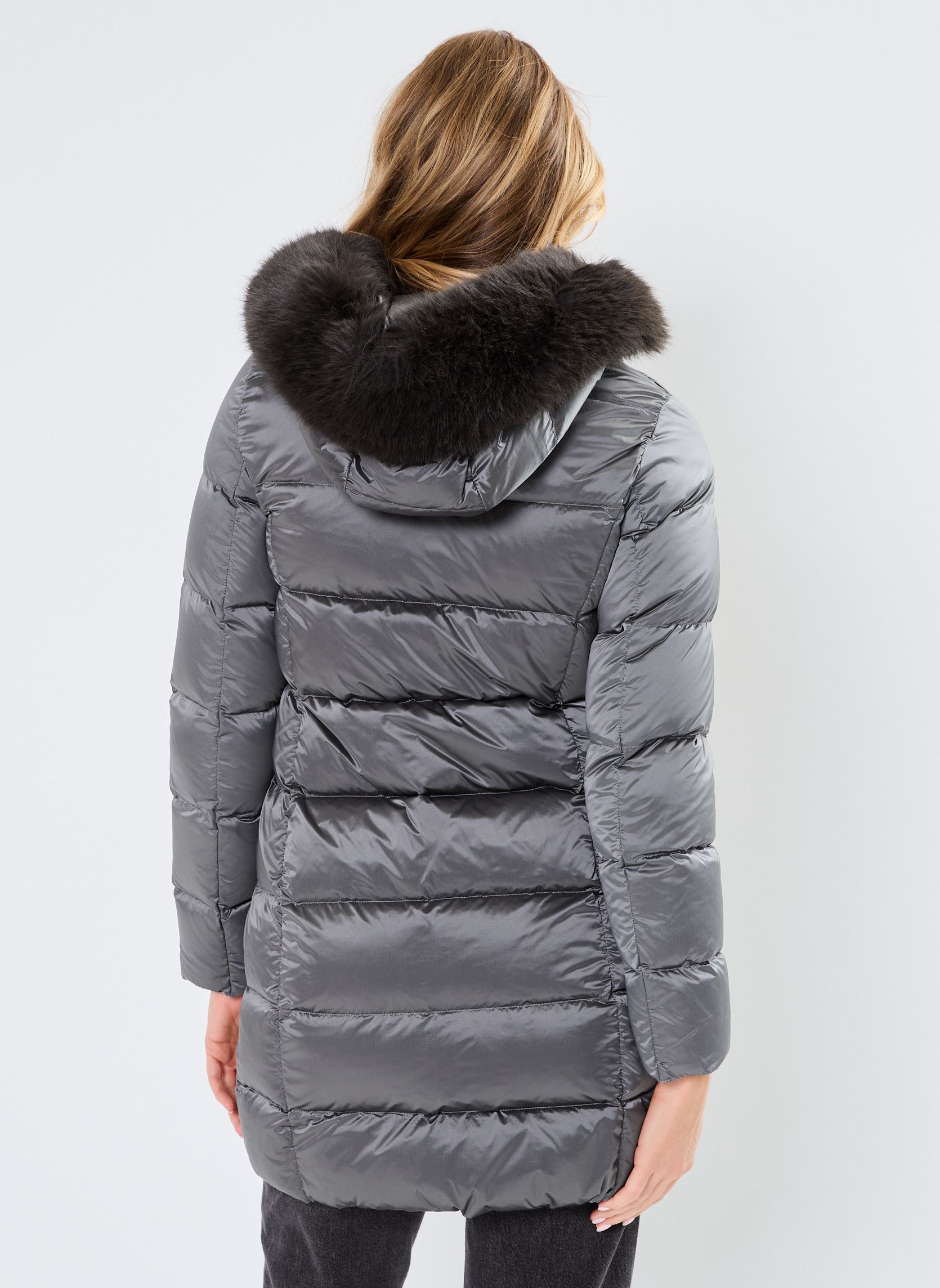 Gewatteerde jassen 2YO Ladies Down Jacket + ecofur dames grijs Colmar Gewatteerde jassen 2YO Ladies Down Jacket + ecofur dames grijs Dark Mud-Dark steel