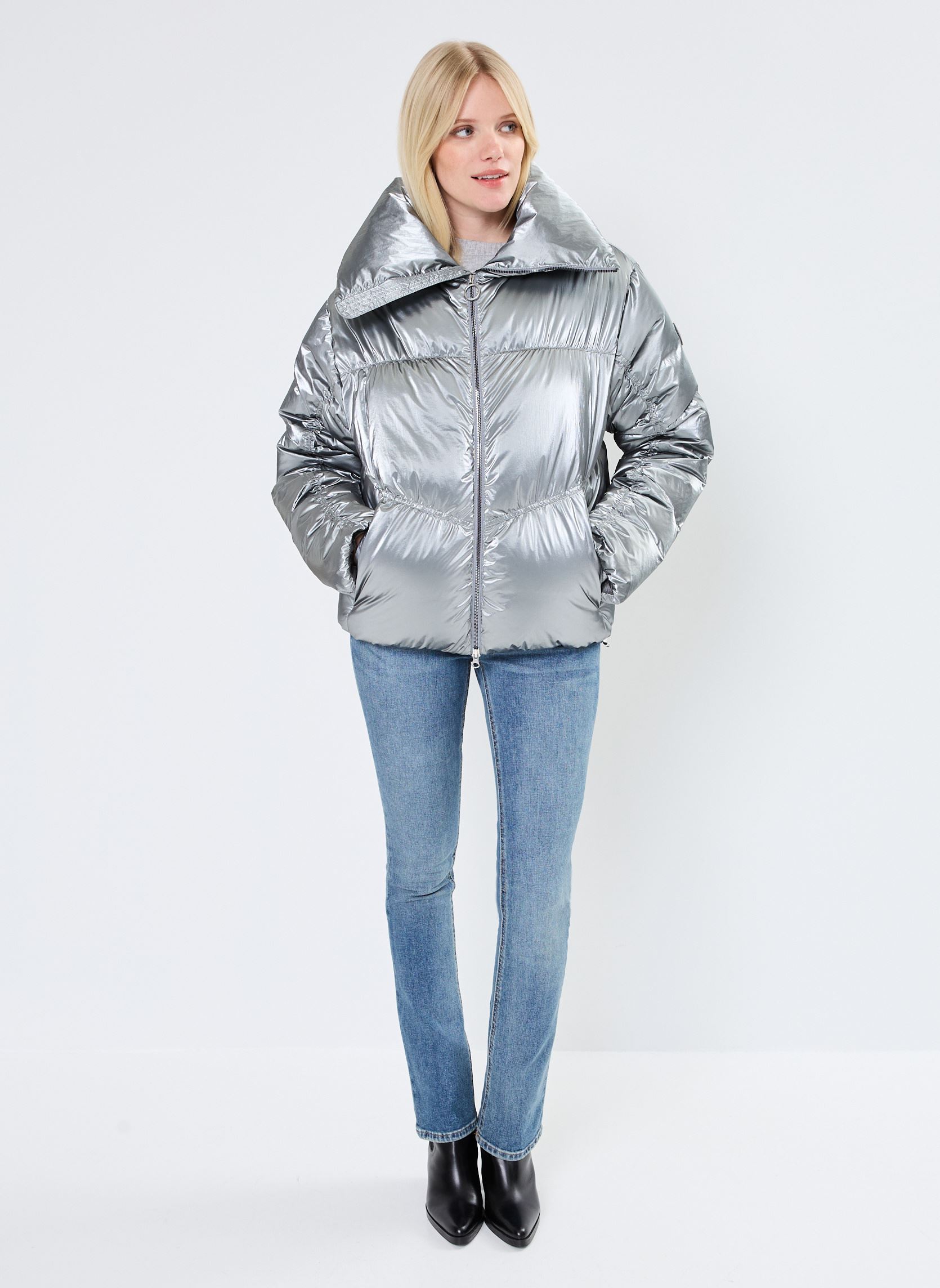 Doudounes 9YM Ladies Down Jacket femme argent Colmar Doudounes 9YM Ladies Down Jacket femme argent Silver-Dark Steel