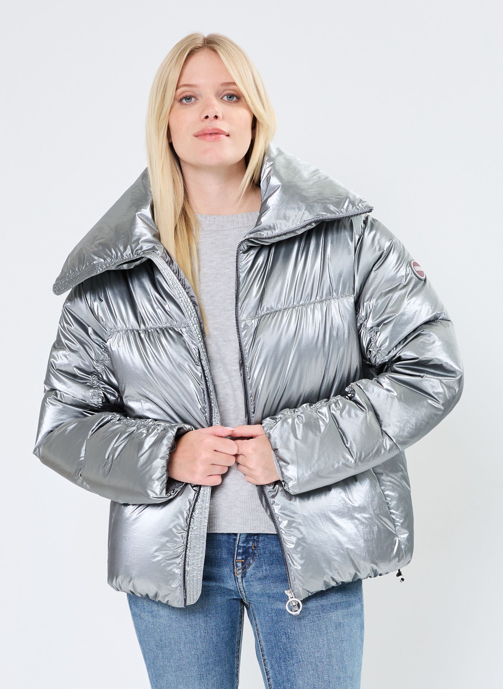 Doudounes 9YM Ladies Down Jacket femme argent Colmar Doudounes 9YM Ladies Down Jacket femme argent Silver-Dark Steel