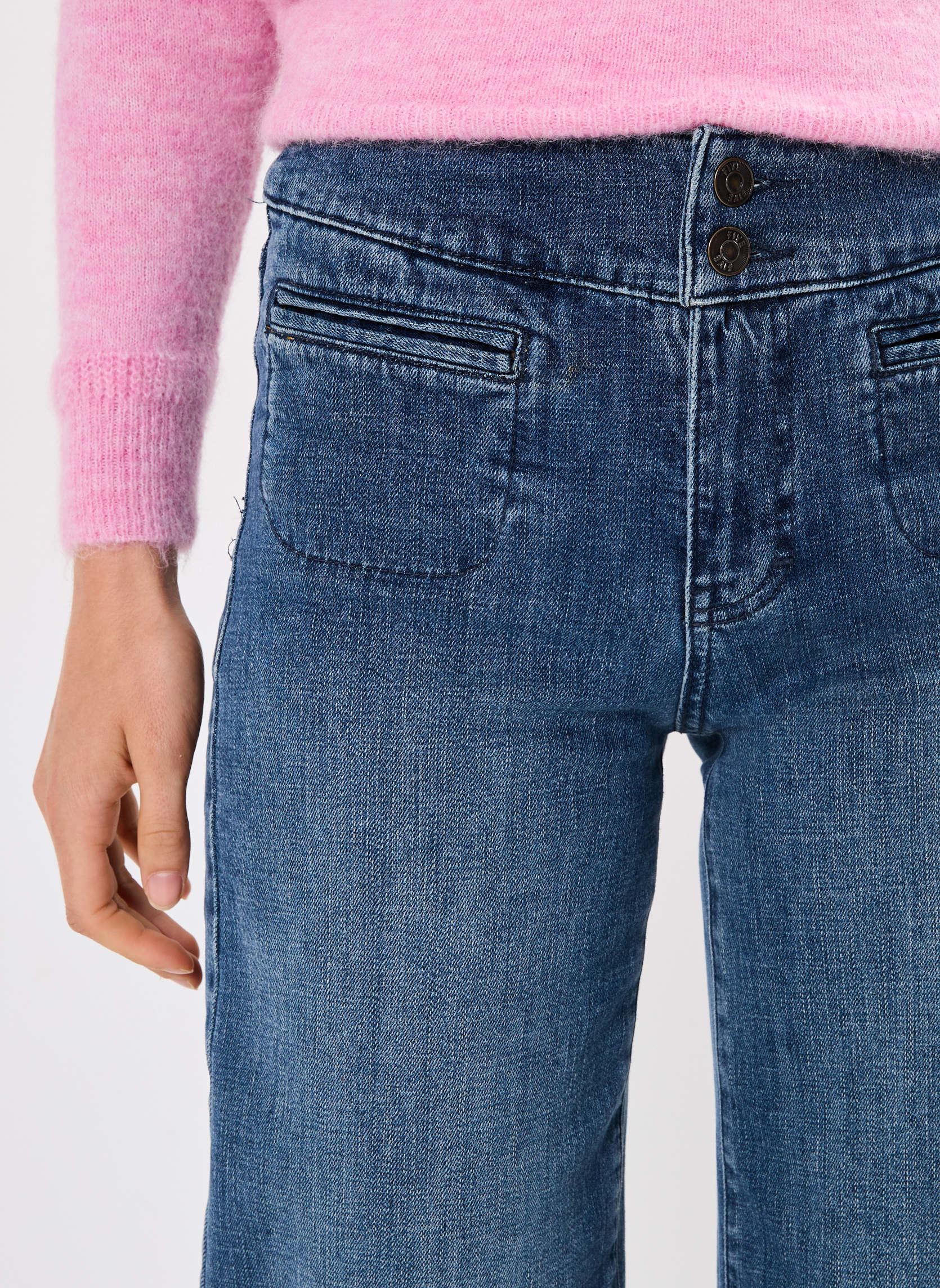 Wijde jeans / Flared Jeans 25641 LOU JEANS dames blauw Five Jeans Wijde jeans / Flared Jeans 25641 LOU JEANS dames blauw MEDIUM BLUE