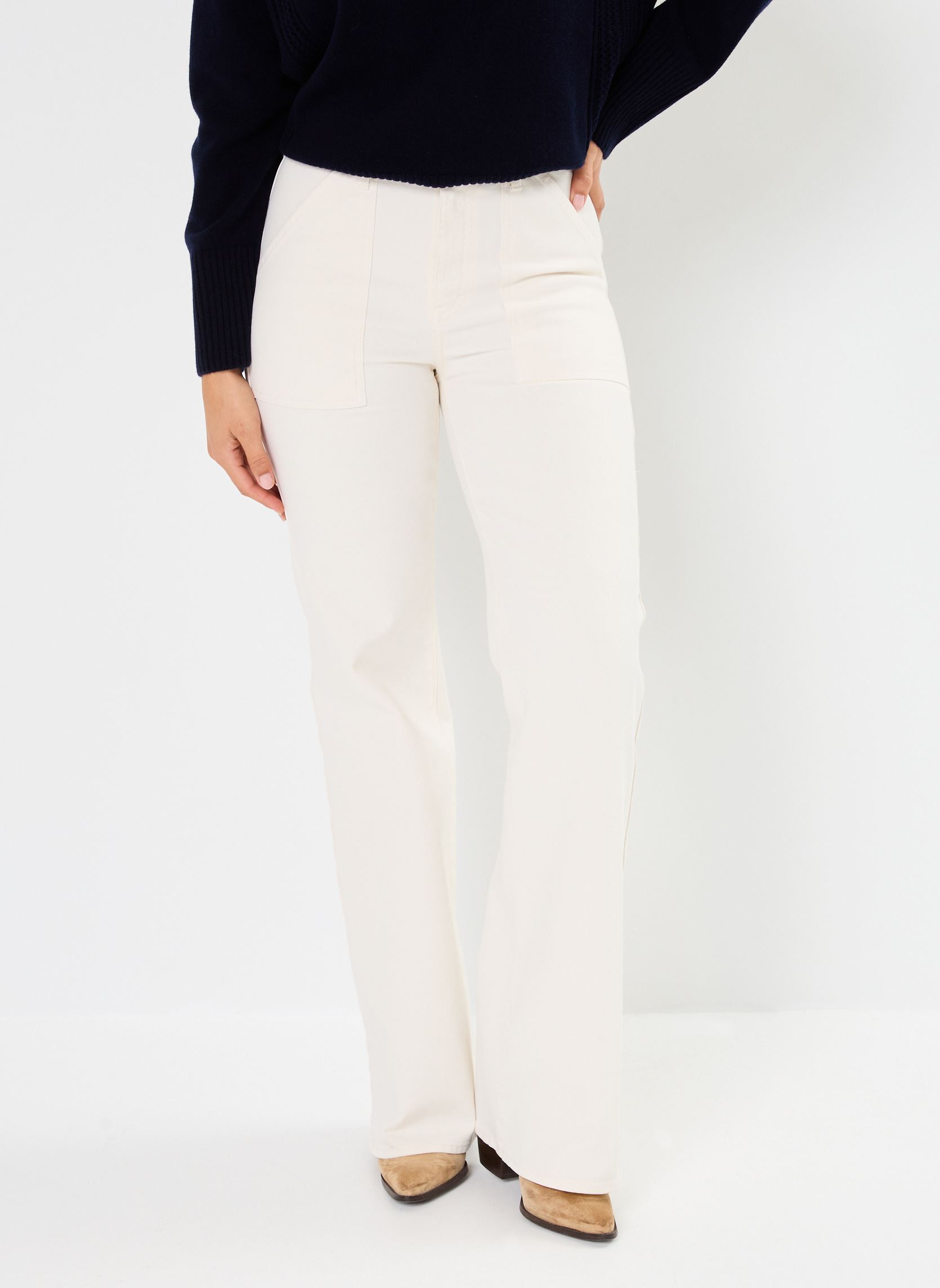Pantaloni larghi 29100 ETHAN PANTALON donna bianco Five Jeans Pantaloni larghi 29100 ETHAN PANTALON donna bianco RICOTTA