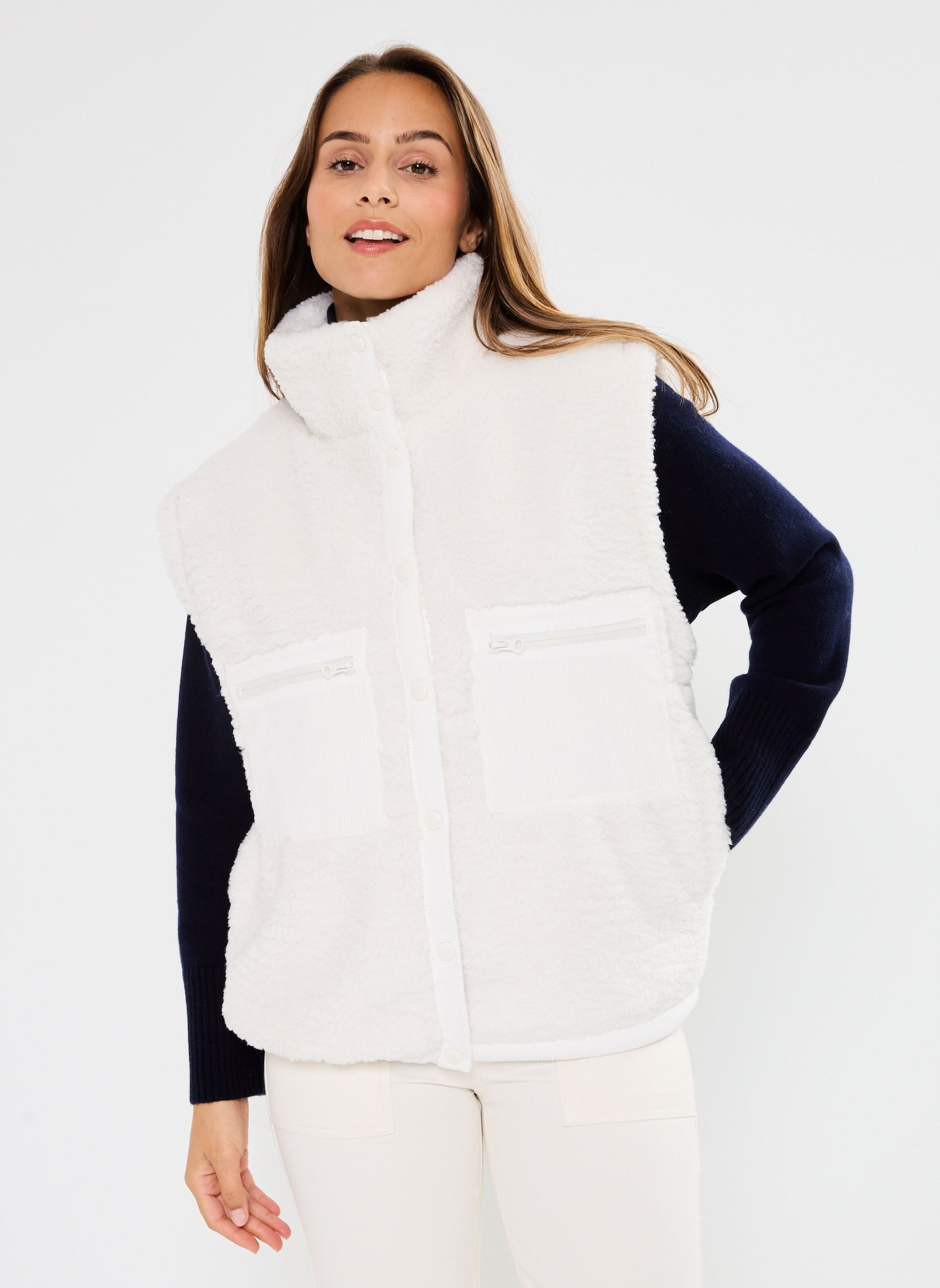 Vestes sans manches 40391 VALERINE VESTE femme blanc Five Jeans Vestes sans manches 40391 VALERINE VESTE femme blanc RICOTTA