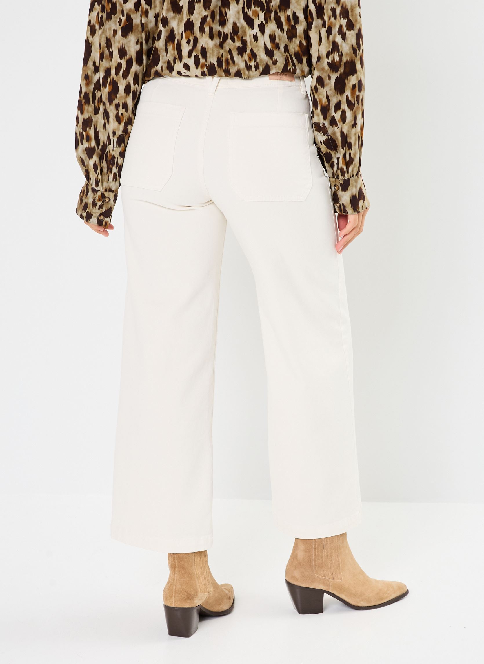 Wijde broeken 53100 W LUCIA PANTALON dames wit Five Jeans Wijde broeken 53100 W LUCIA PANTALON dames wit RICOTTA