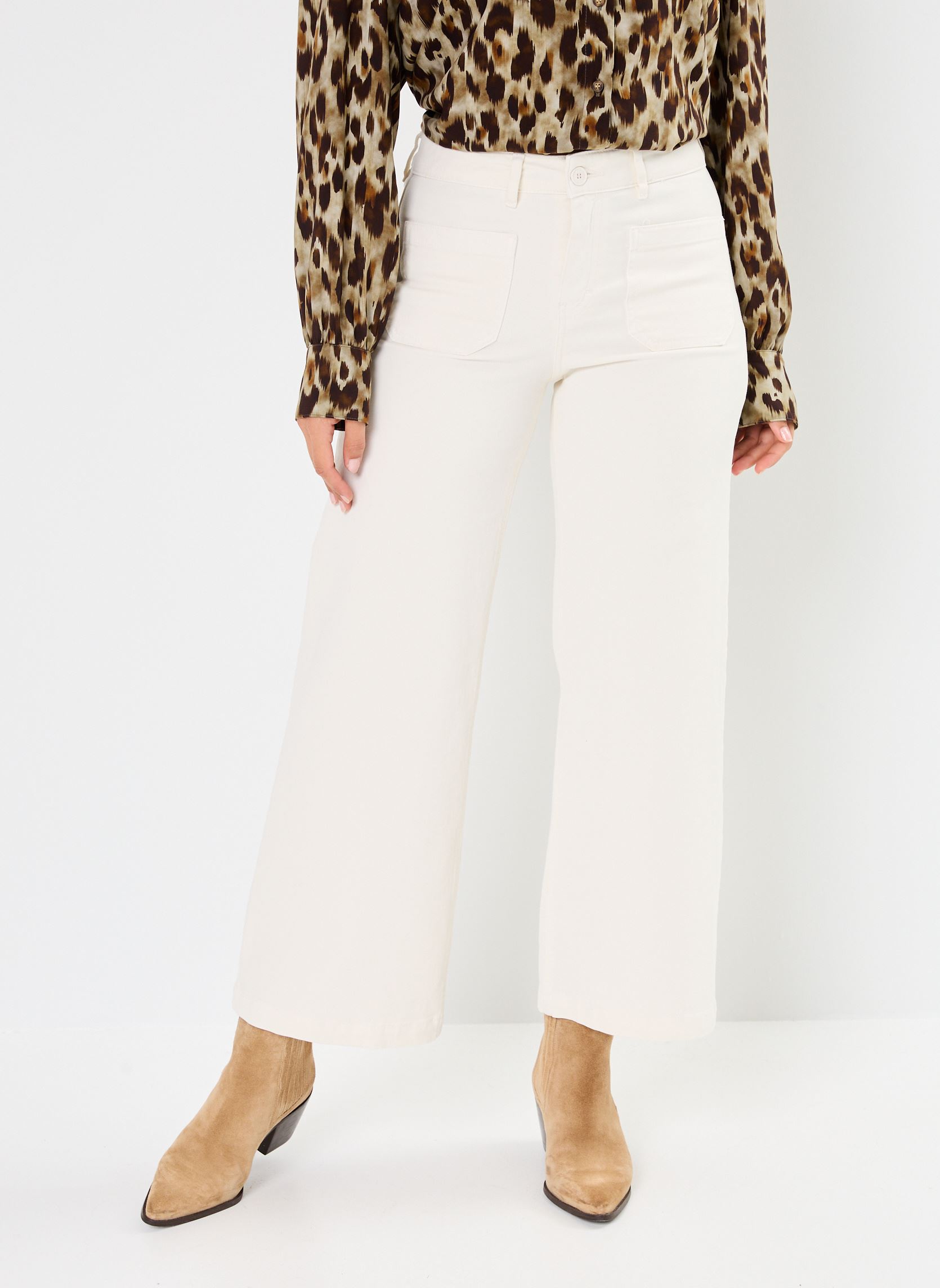 Wijde broeken 53100 W LUCIA PANTALON dames wit Five Jeans Wijde broeken 53100 W LUCIA PANTALON dames wit RICOTTA