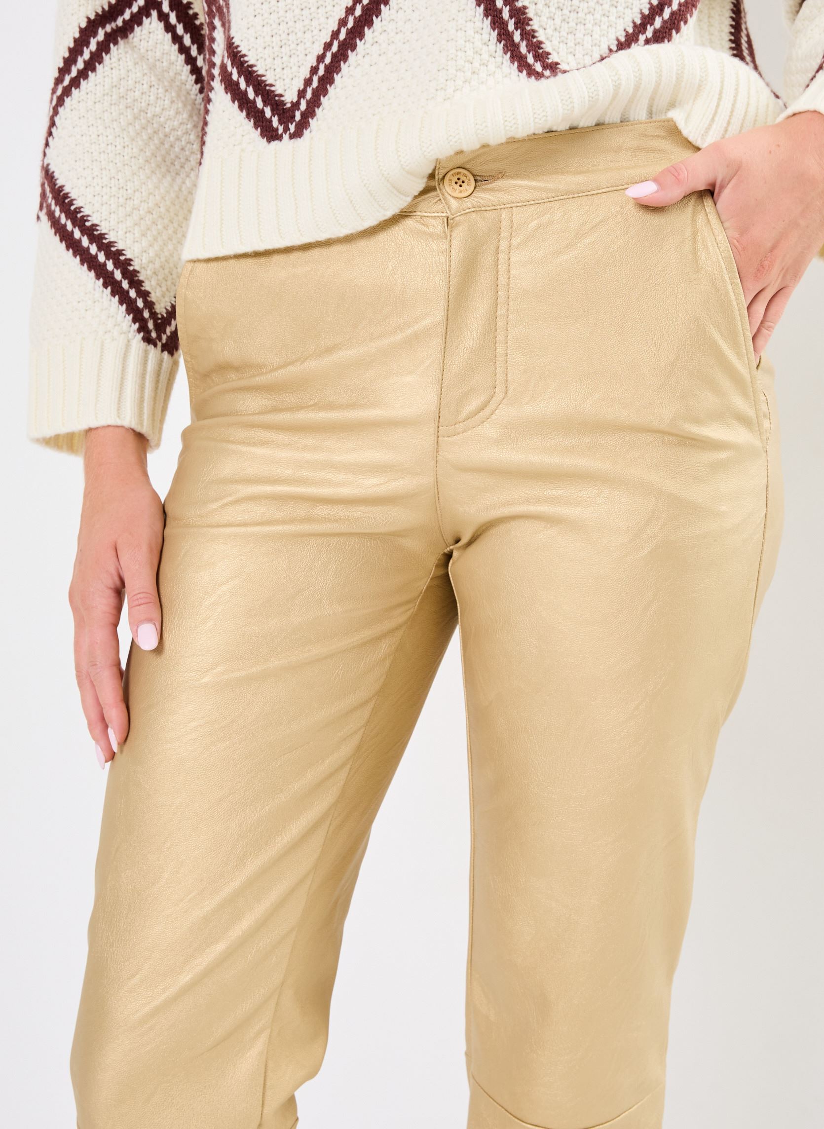 Pantalons larges 54848 MEGHAN PANTALON femme or et bronze Five Jeans Pantalons larges 54848 MEGHAN PANTALON femme or et bronze GOLD