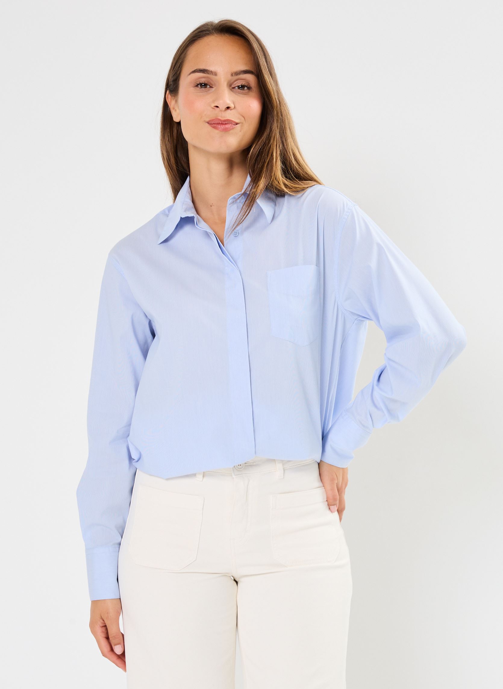 Langarm-Hemden 70545 CYRUS CHEMISE damen blau Five Jeans Langarm-Hemden 70545 CYRUS CHEMISE damen blau SKY