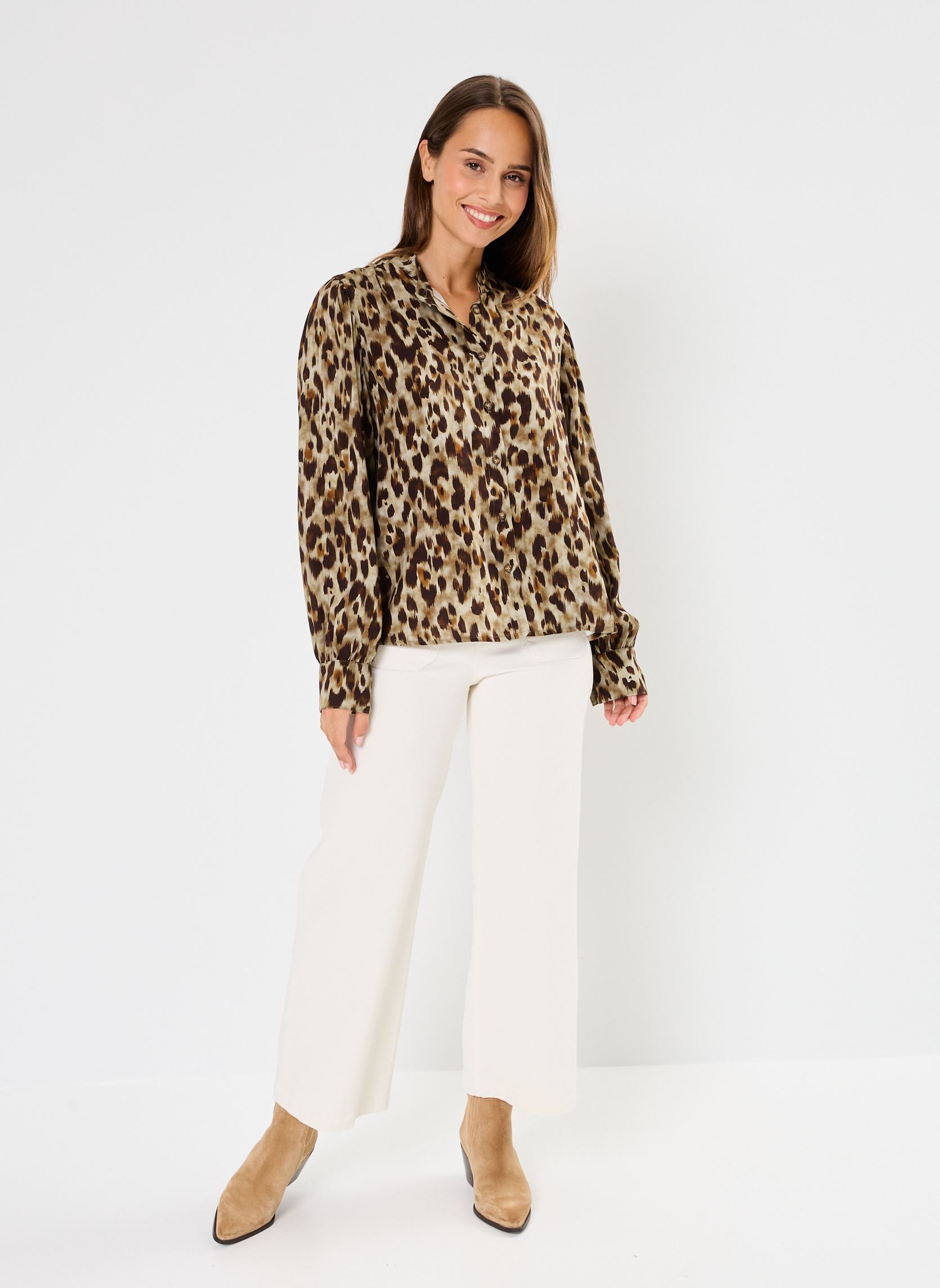 Langarm-Blusen 84662 BEREN BLOUSE damen mehrfarbig Five Jeans Langarm-Blusen 84662 BEREN BLOUSE damen mehrfarbig LEOPARD