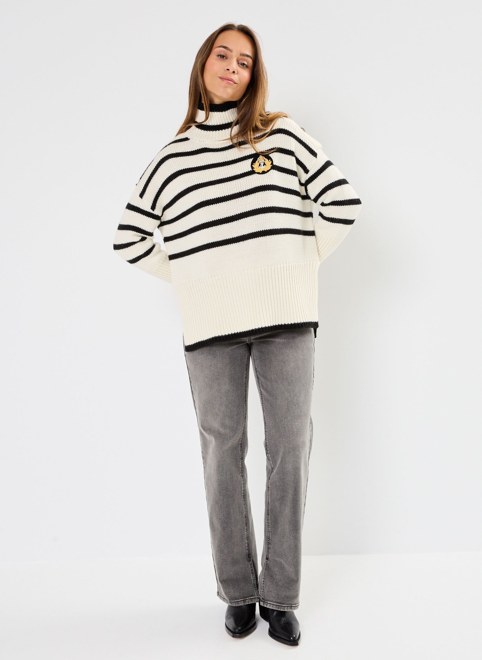 Pulls PW2409 B PULL femme blanc Five Jeans Pulls PW2409 B PULL femme blanc RICOTTA/NIGHT
