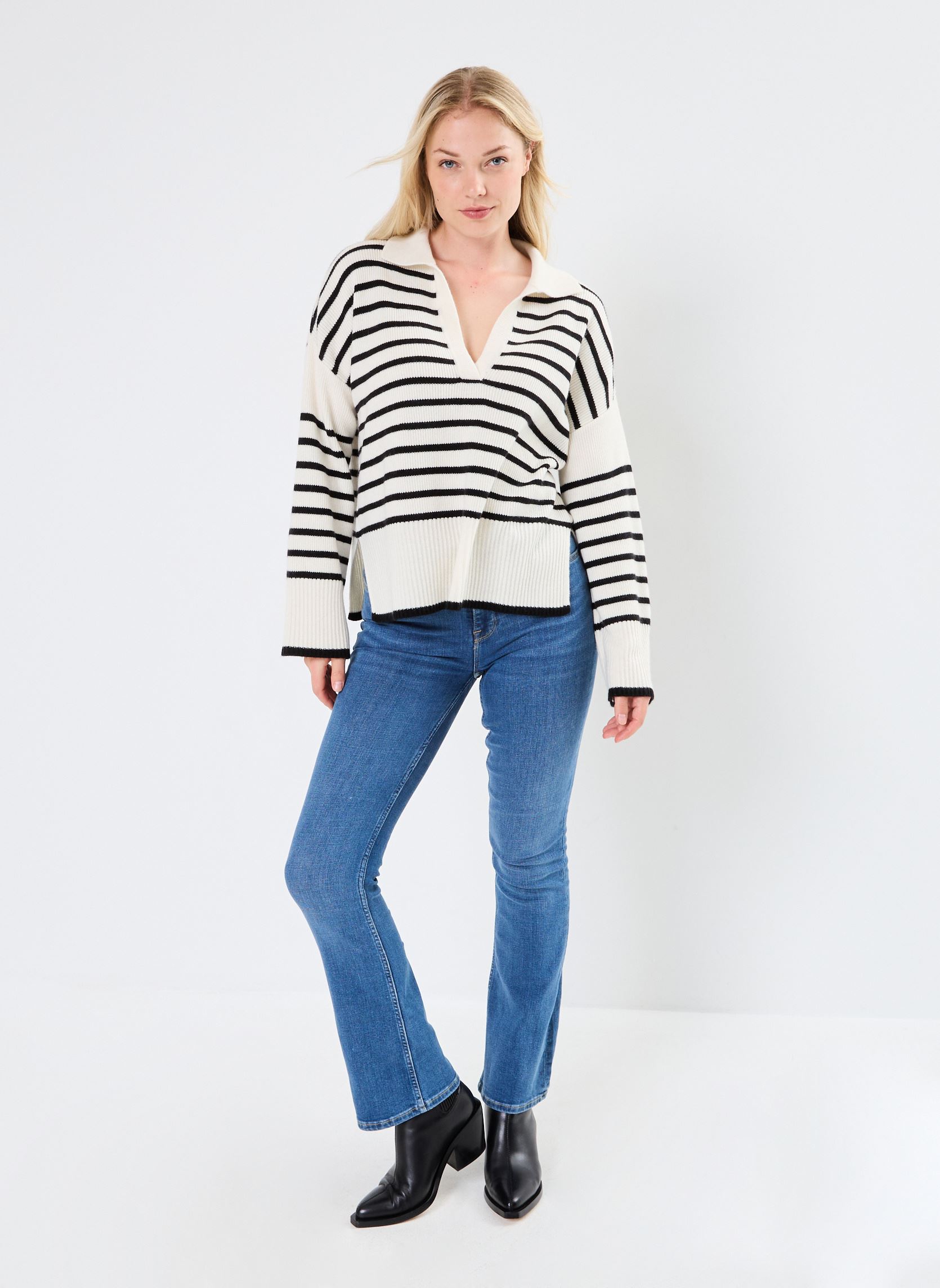 Pullover PW2410 PULL damen weiß Five Jeans Pullover PW2410 PULL damen weiß RICOTTA/NIGHT