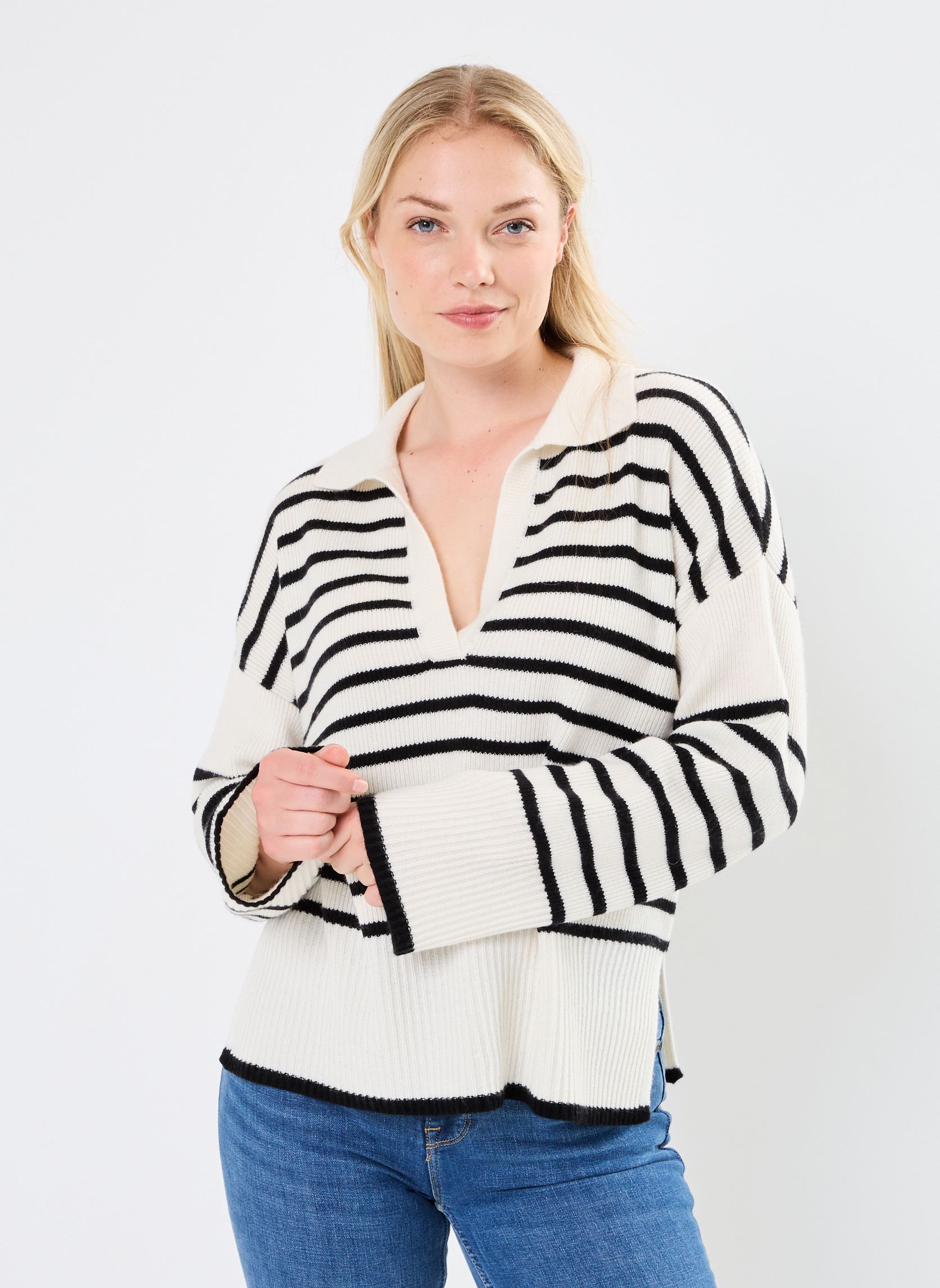 Pullover PW2410 PULL damen weiß Five Jeans Pullover PW2410 PULL damen weiß RICOTTA/NIGHT