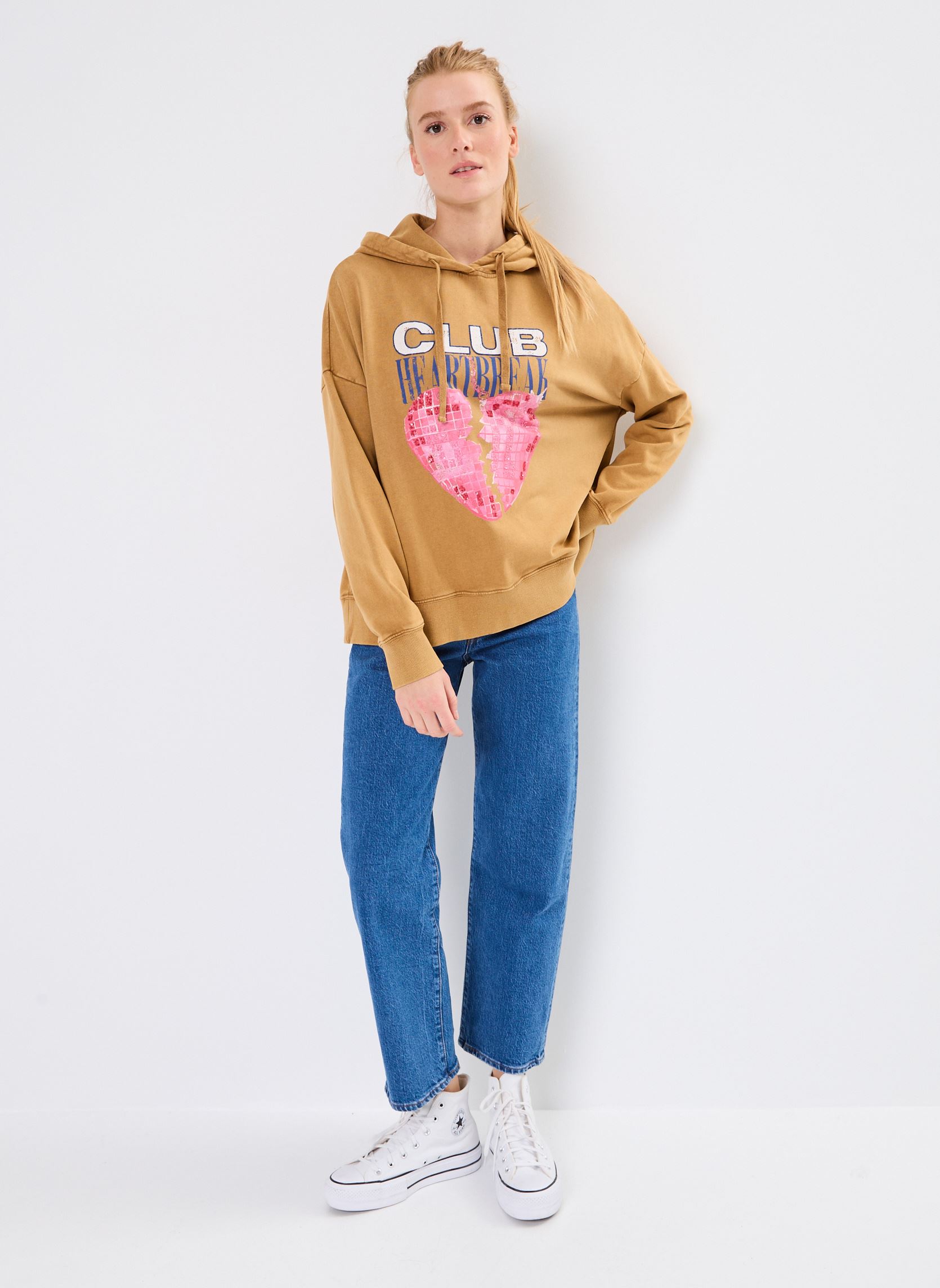 Sweats à capuche SWH2401 SWEAT femme marron Five Jeans Sweats à capuche SWH2401 SWEAT femme marron NUTS