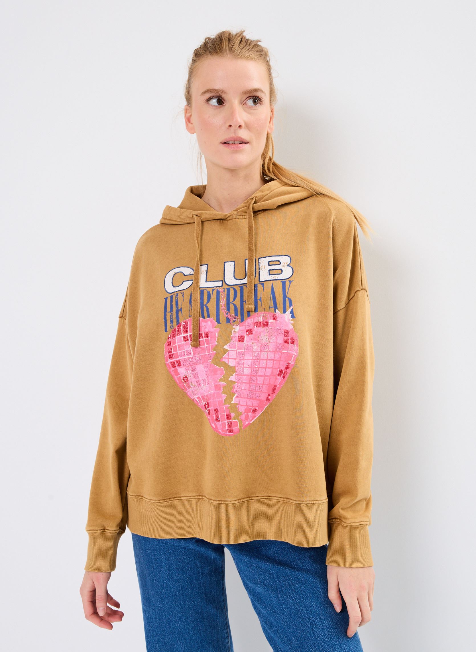 Sweats à capuche SWH2401 SWEAT femme marron Five Jeans Sweats à capuche SWH2401 SWEAT femme marron NUTS