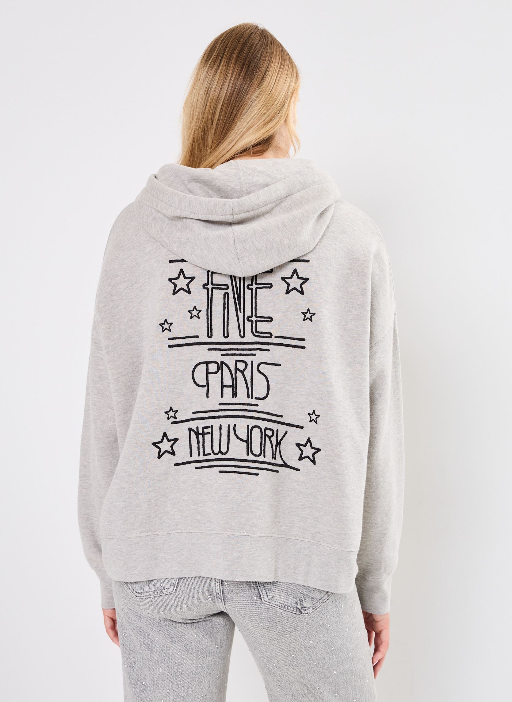 Sweats à capuche SWH2406 SWEAT femme gris Five Jeans Sweats à capuche SWH2406 SWEAT femme gris MOTTLED GREY