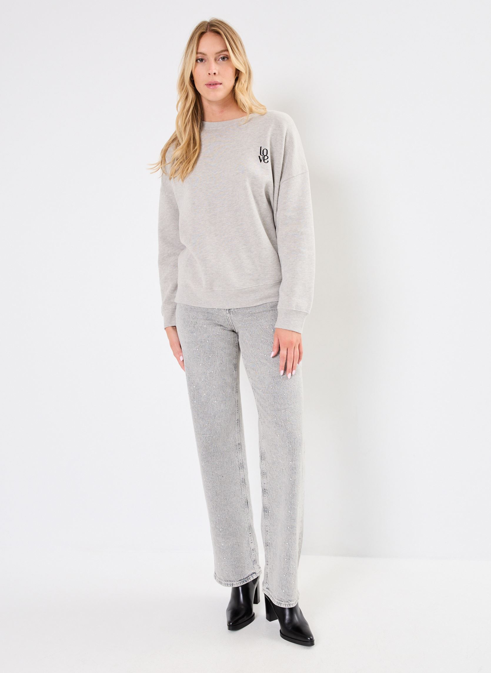 Sweatshirts SWH2411 SWEAT damen grau Five Jeans Sweatshirts SWH2411 SWEAT damen grau MOTTLED GREY