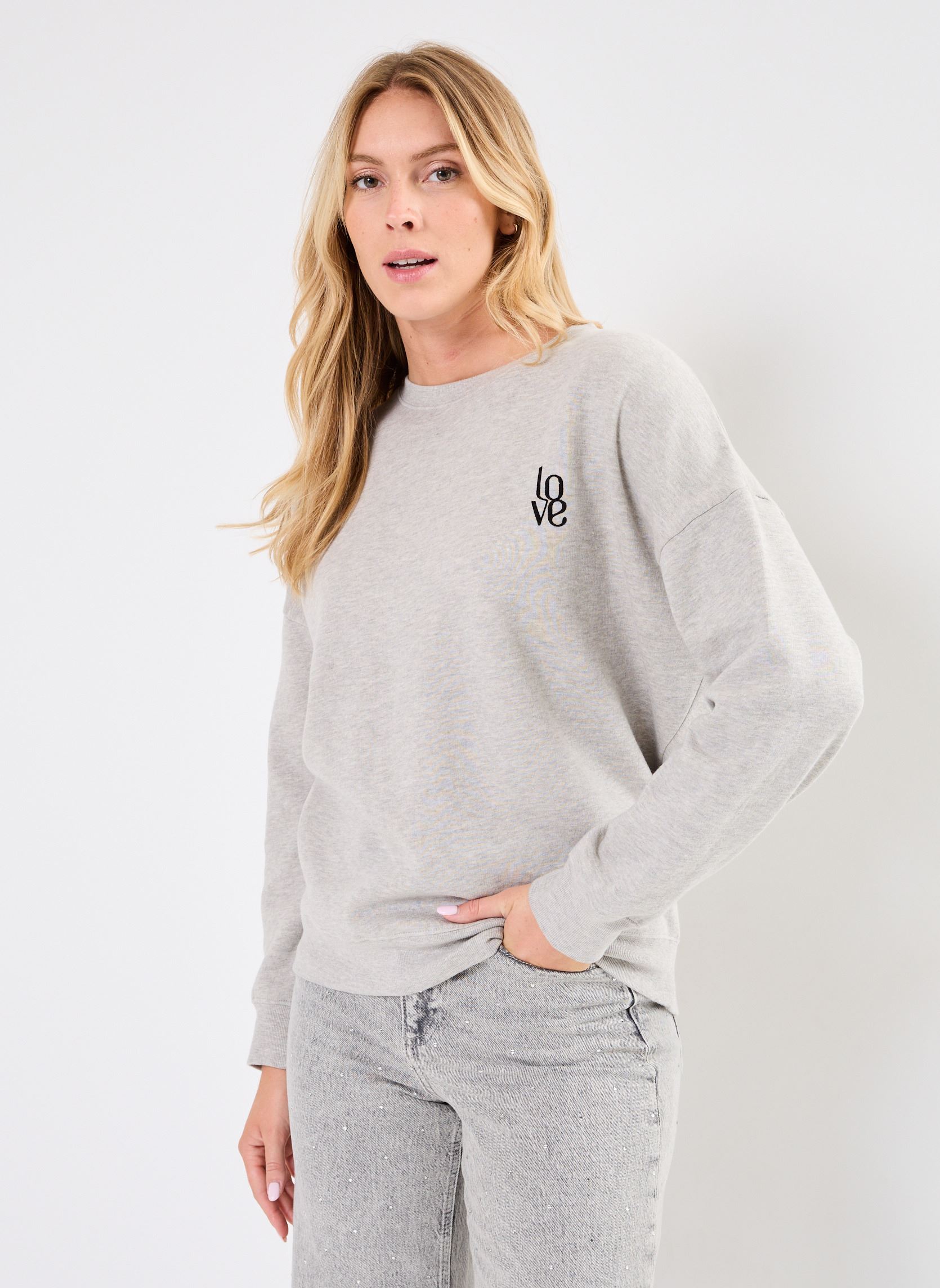Sweatshirts SWH2411 SWEAT damen grau Five Jeans Sweatshirts SWH2411 SWEAT damen grau MOTTLED GREY