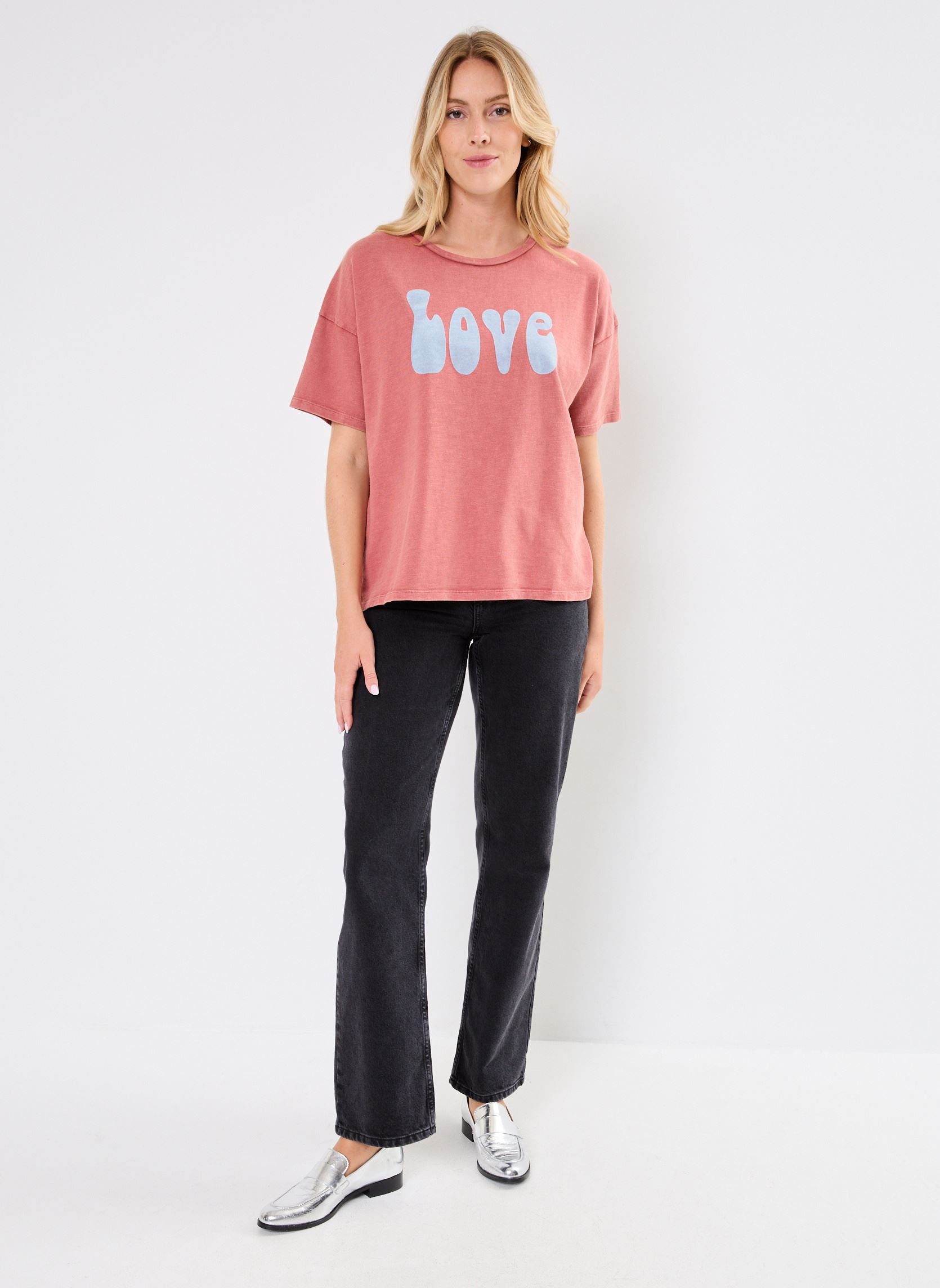 Camisetas de manga corta TSH2402 TEE SHIRT mujer rosa Five Jeans Camisetas de manga corta TSH2402 TEE SHIRT mujer rosa OLD PINK/SKY