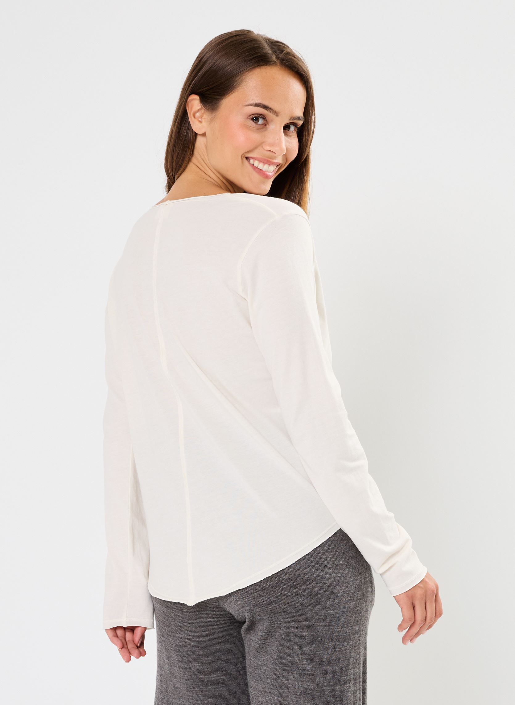 Langarm-T-Shirts TSH2403 TEE SHIRT damen weiß Five Jeans Langarm-T-Shirts TSH2403 TEE SHIRT damen weiß RICOTTA