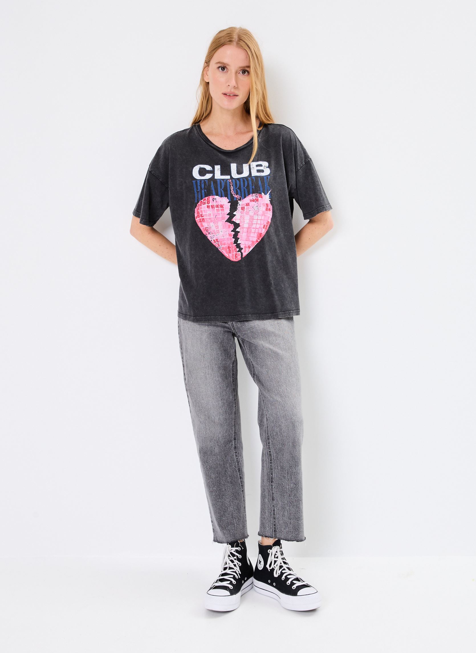 Camisetas de manga corta TSH2408 TEE SHIRT mujer gris Five Jeans Camisetas de manga corta TSH2408 TEE SHIRT mujer gris STEEL