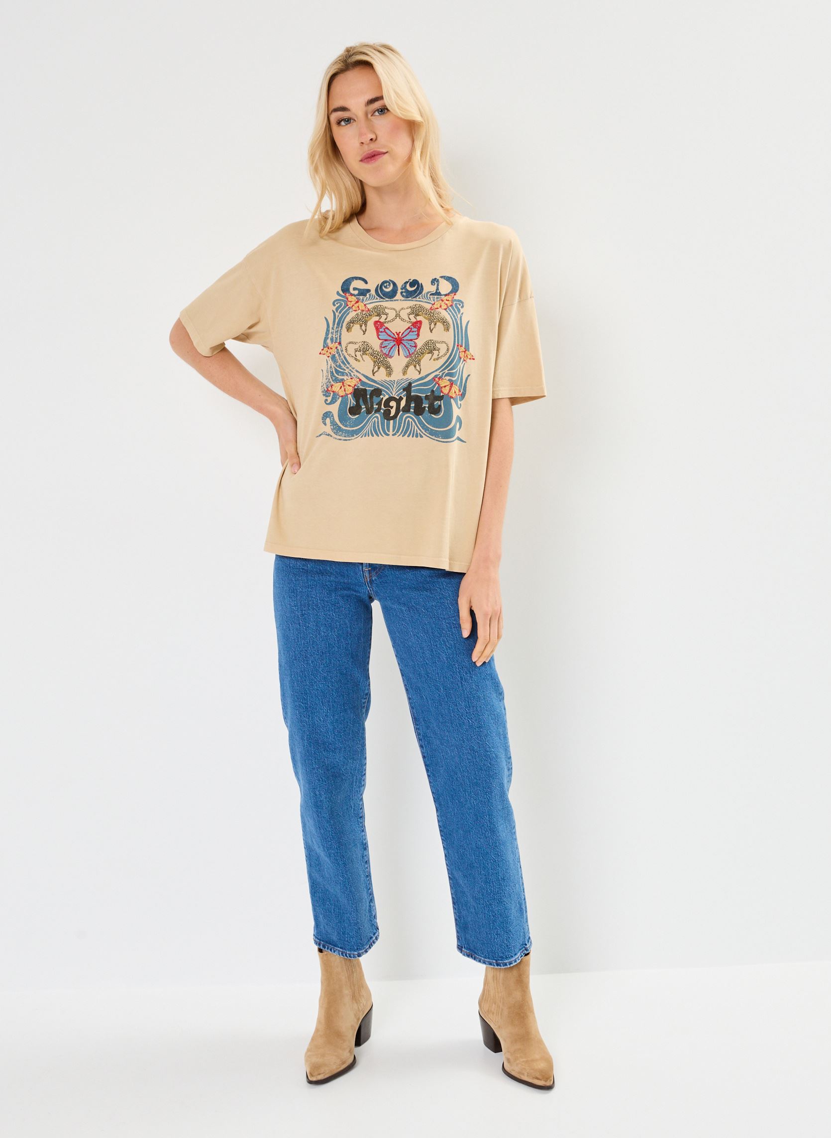 Kurzarm-T-Shirts TSH2417 TEE SHIRT damen beige Five Jeans Kurzarm-T-Shirts TSH2417 TEE SHIRT damen beige ASPEN