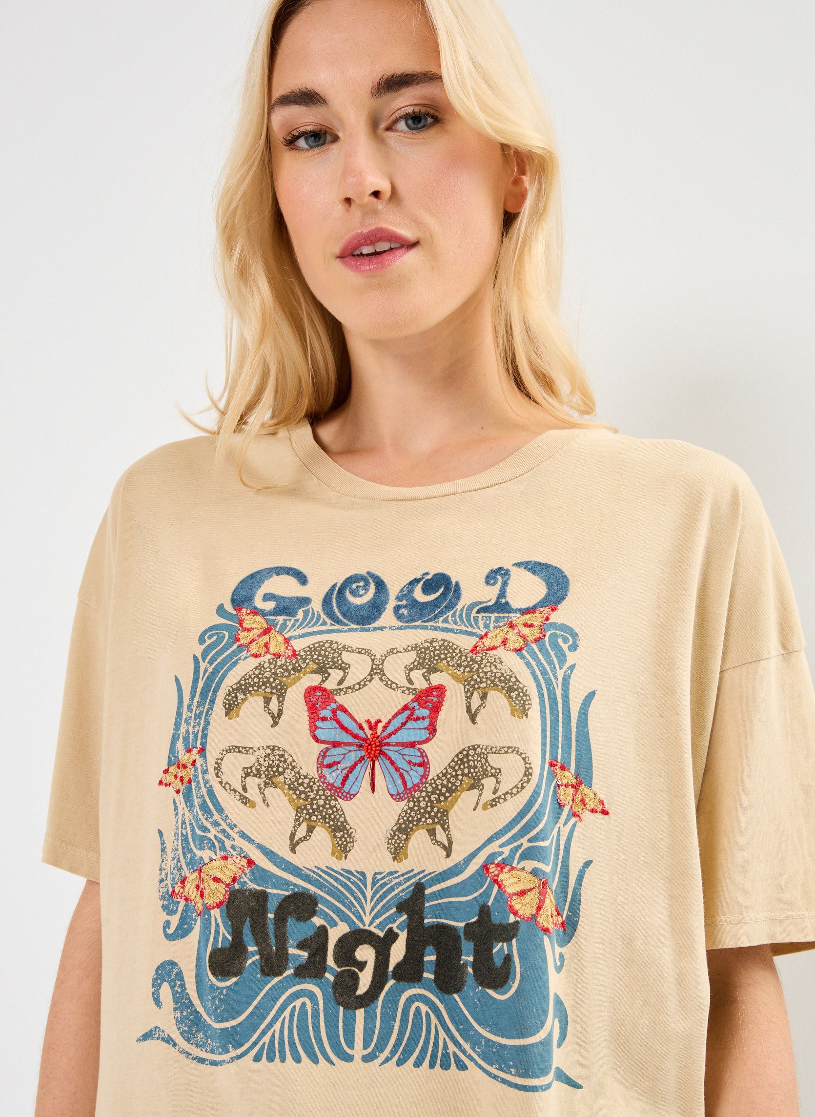 Kurzarm-T-Shirts TSH2417 TEE SHIRT damen beige Five Jeans Kurzarm-T-Shirts TSH2417 TEE SHIRT damen beige ASPEN
