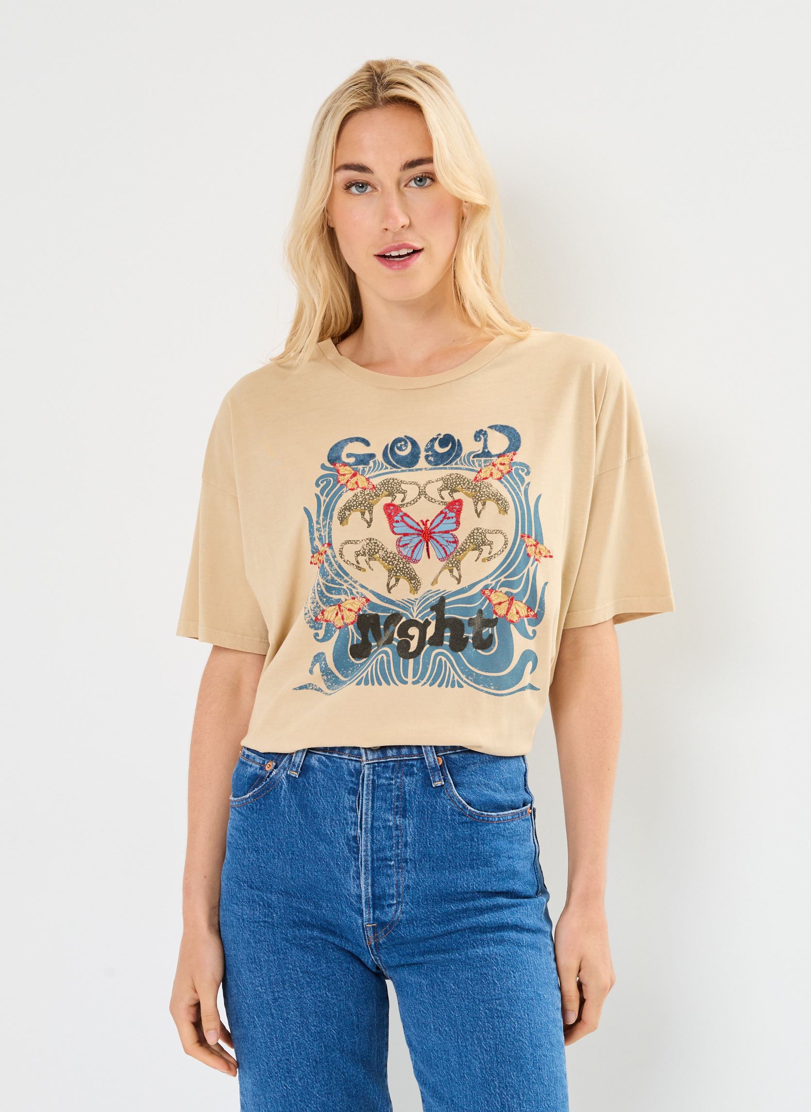 Kurzarm-T-Shirts TSH2417 TEE SHIRT damen beige Five Jeans Kurzarm-T-Shirts TSH2417 TEE SHIRT damen beige ASPEN