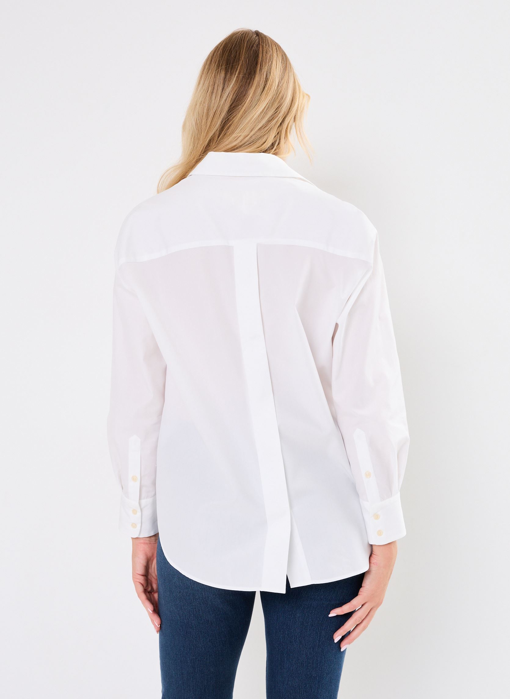 Lange mouw overhemden CHEMISE BOUTONNE DOS LORED dames wit Stella Forest Lange mouw overhemden CHEMISE BOUTONNE DOS LORED dames wit BLANC