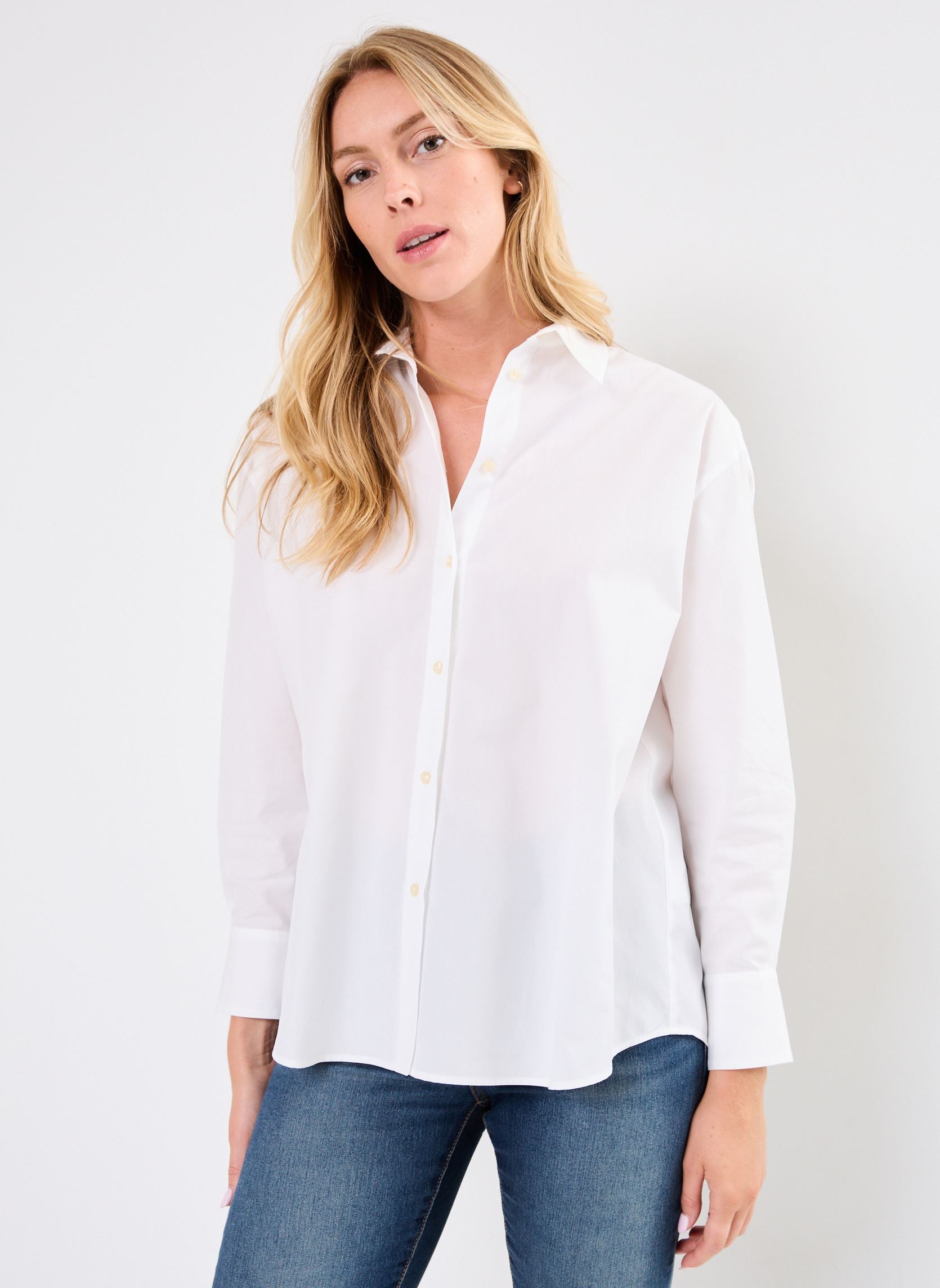 Lange mouw overhemden CHEMISE BOUTONNE DOS LORED dames wit Stella Forest Lange mouw overhemden CHEMISE BOUTONNE DOS LORED dames wit BLANC