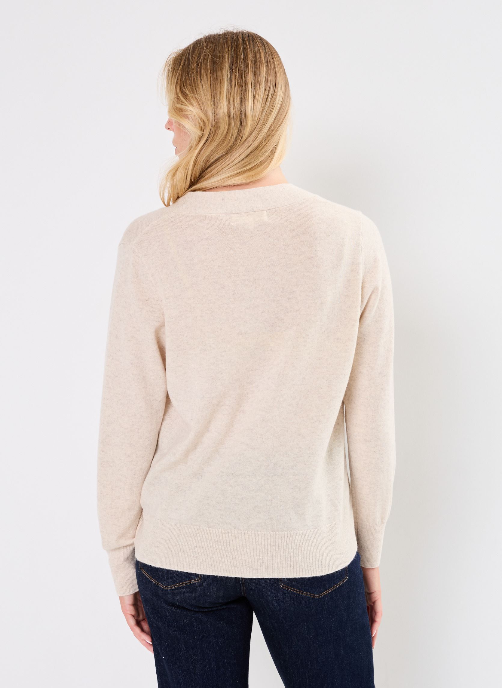 Strickjacken und Westen GILET POCHES KATIE damen beige Stella Forest Strickjacken und Westen GILET POCHES KATIE damen beige Cappuccino