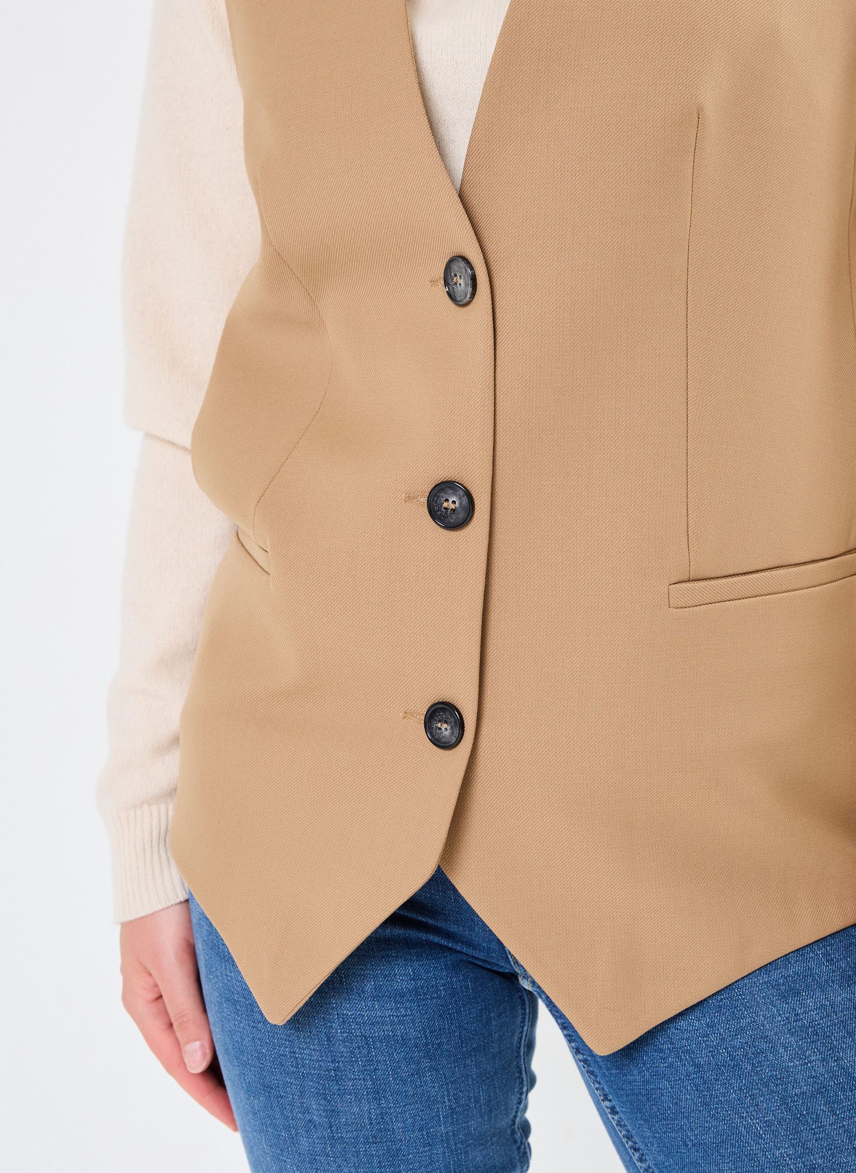 Gilets GILET LONG CHLOTILDE femme beige Stella Forest Gilets GILET LONG CHLOTILDE femme beige BEIGE