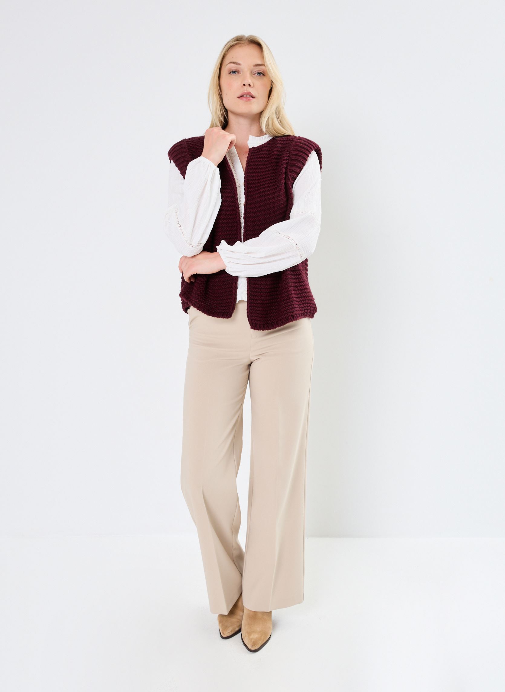 Gilets GILET COURT SHERINE femme bordeaux Stella Forest Gilets GILET COURT SHERINE femme bordeaux Bordeaux