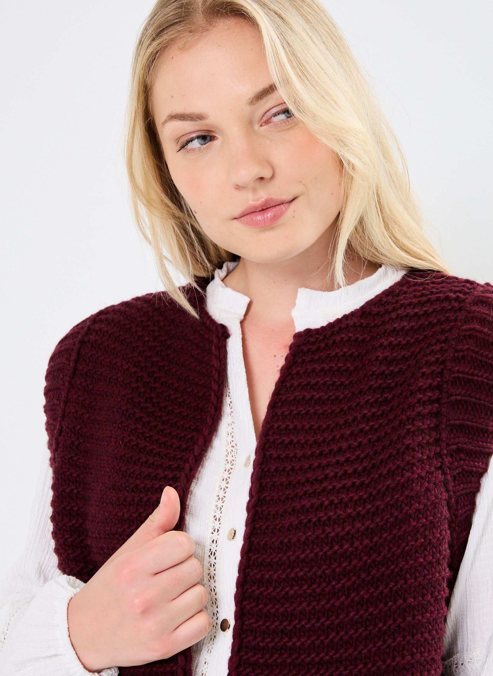 Gilets GILET COURT SHERINE femme bordeaux Stella Forest Gilets GILET COURT SHERINE femme bordeaux Bordeaux