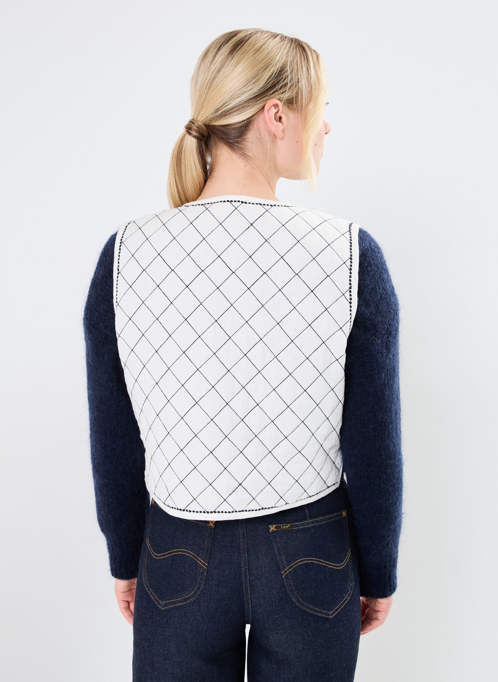 Gilets GILET BRODE CALLIOPEE femme blanc Stella Forest Gilets GILET BRODE CALLIOPEE femme blanc Ecru