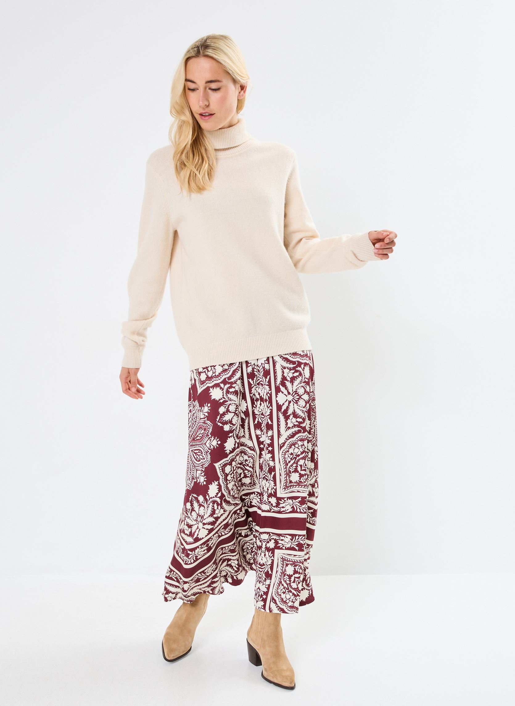 Jupes longues JUPE GISELE femme bordeaux Stella Forest Jupes longues JUPE GISELE femme bordeaux BORDEAUX