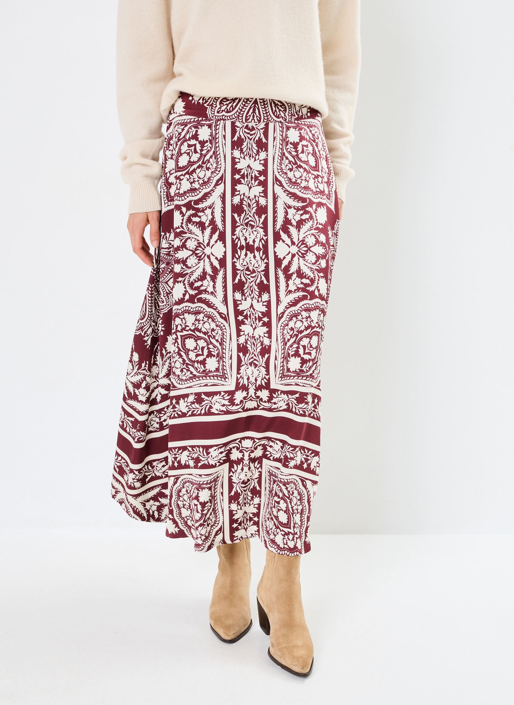 Jupes longues JUPE GISELE femme bordeaux Stella Forest Jupes longues JUPE GISELE femme bordeaux BORDEAUX