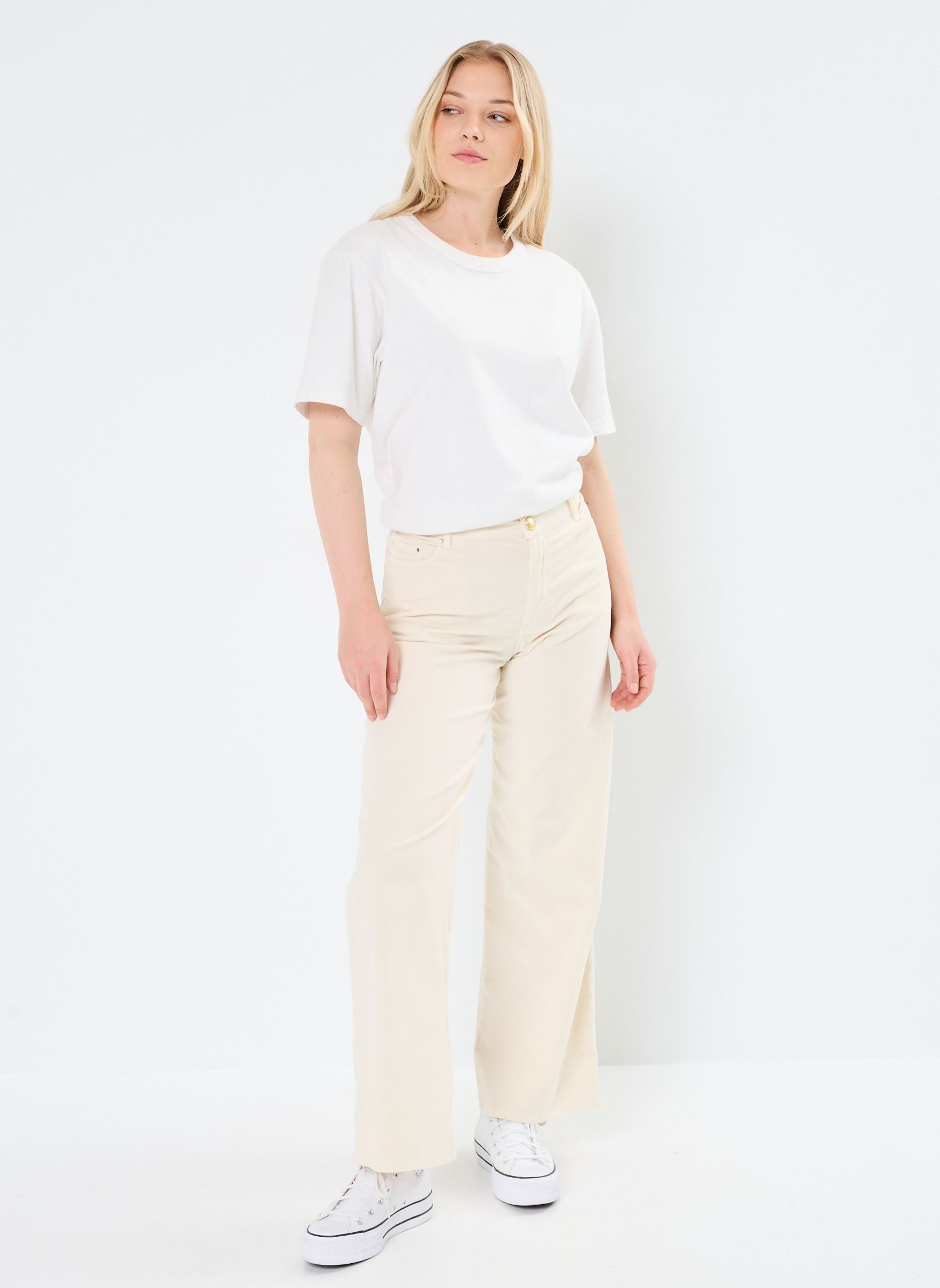 Pantalons larges PANTALON VELOURS LOLITA femme blanc Stella Forest Pantalons larges PANTALON VELOURS LOLITA femme blanc ECRU