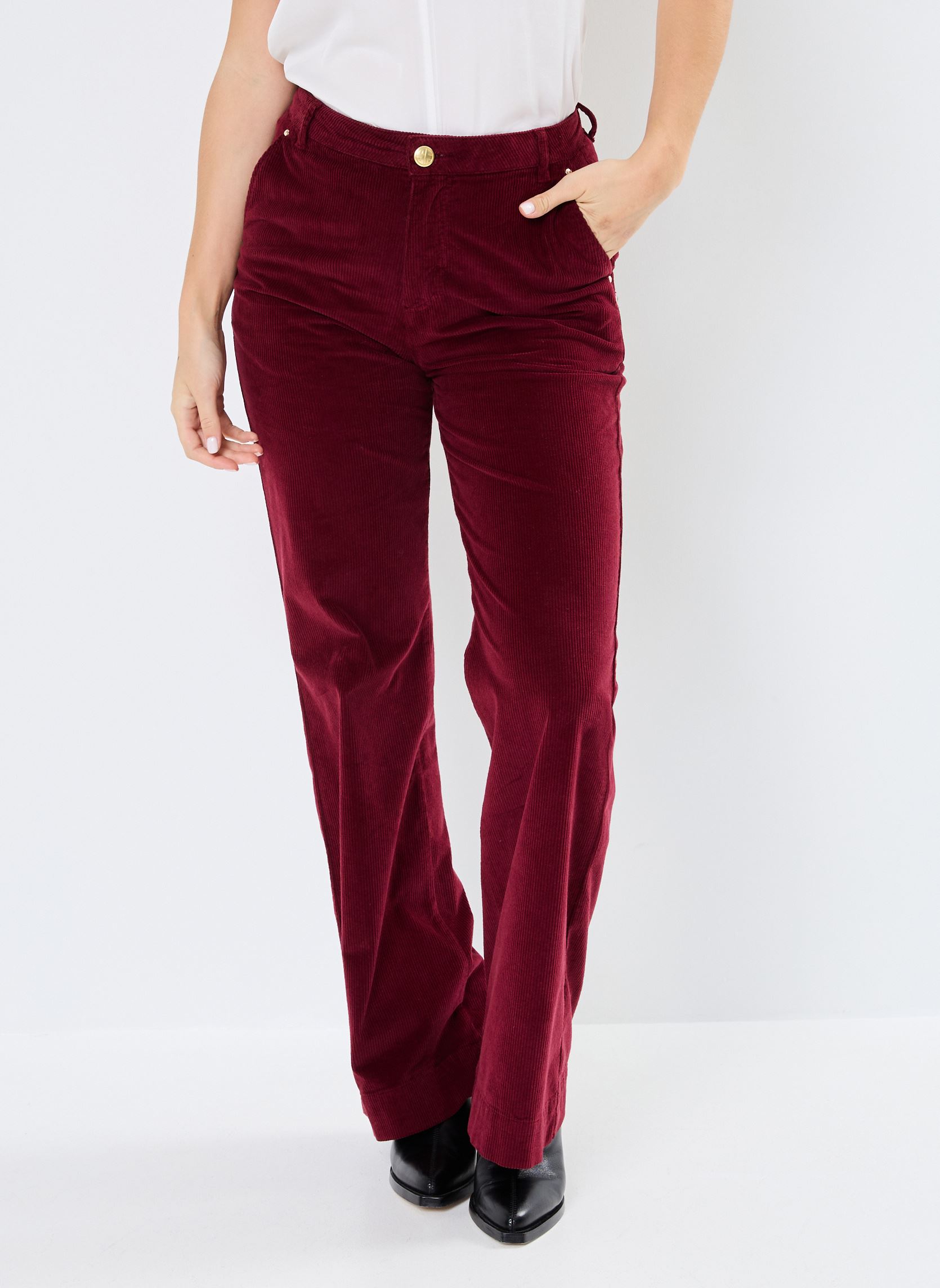 Pantalons larges PANTALON VELOURS COT VANES femme bordeaux Stella Forest Pantalons larges PANTALON VELOURS COT VANES femme bordeaux BORDEAUX