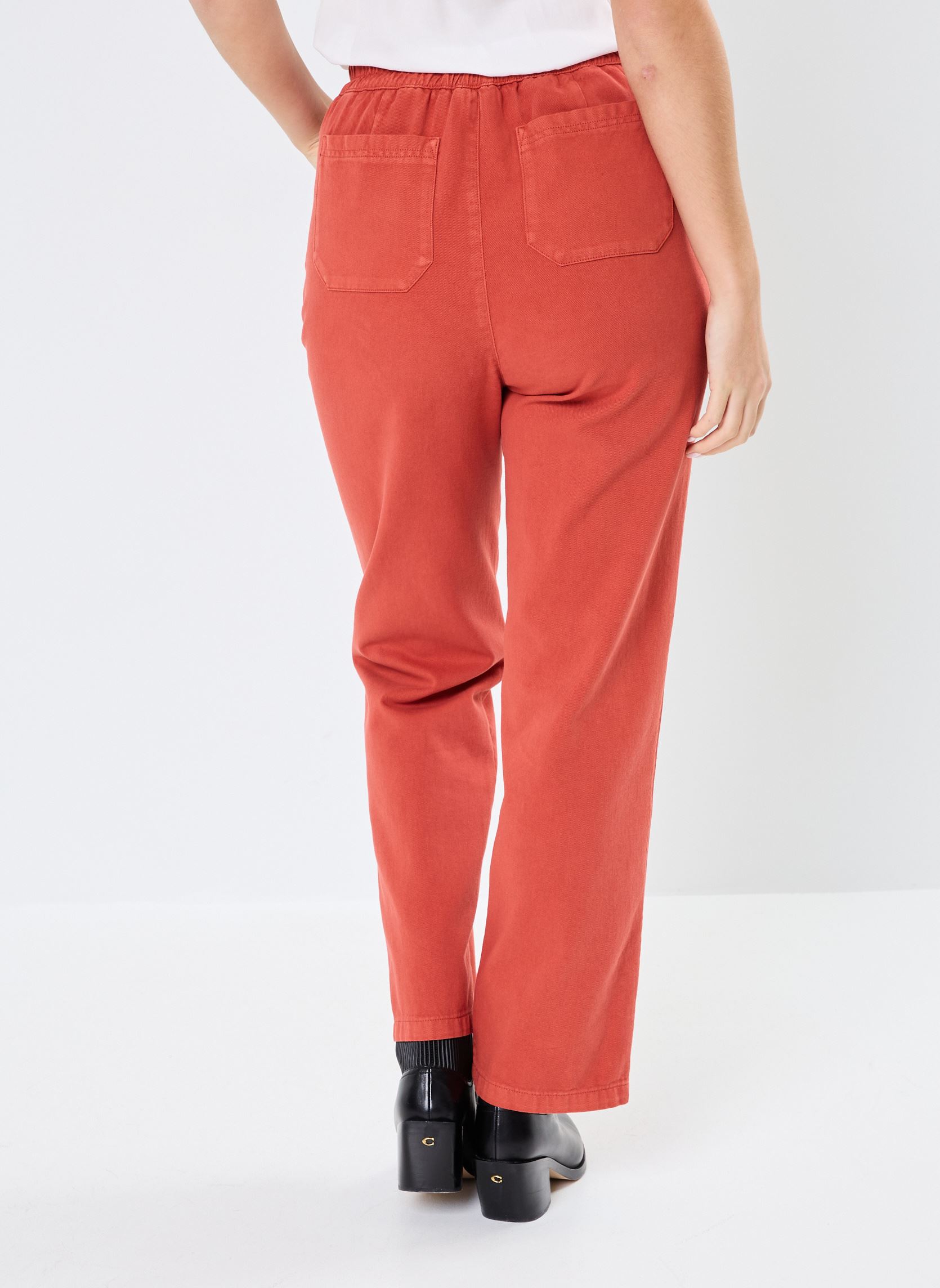 Pantalons droit PANTALON ELASTIQUE BLAIRE femme orange Stella Forest Pantalons droit PANTALON ELASTIQUE BLAIRE femme orange TERRACOTTA