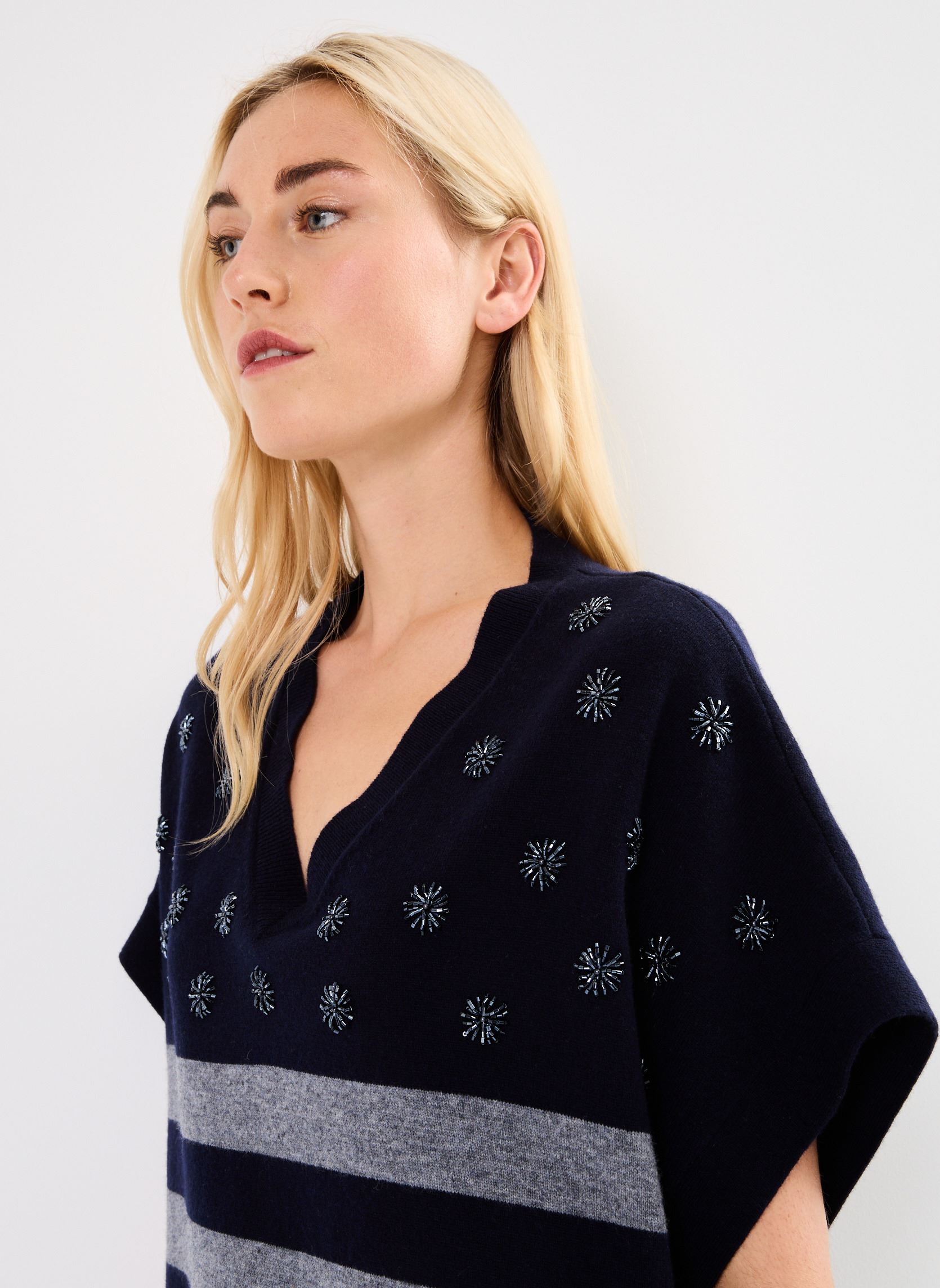 Pullover PULL SM RAYE BRODE LILOU damen blau Stella Forest Pullover PULL SM RAYE BRODE LILOU damen blau NUIT