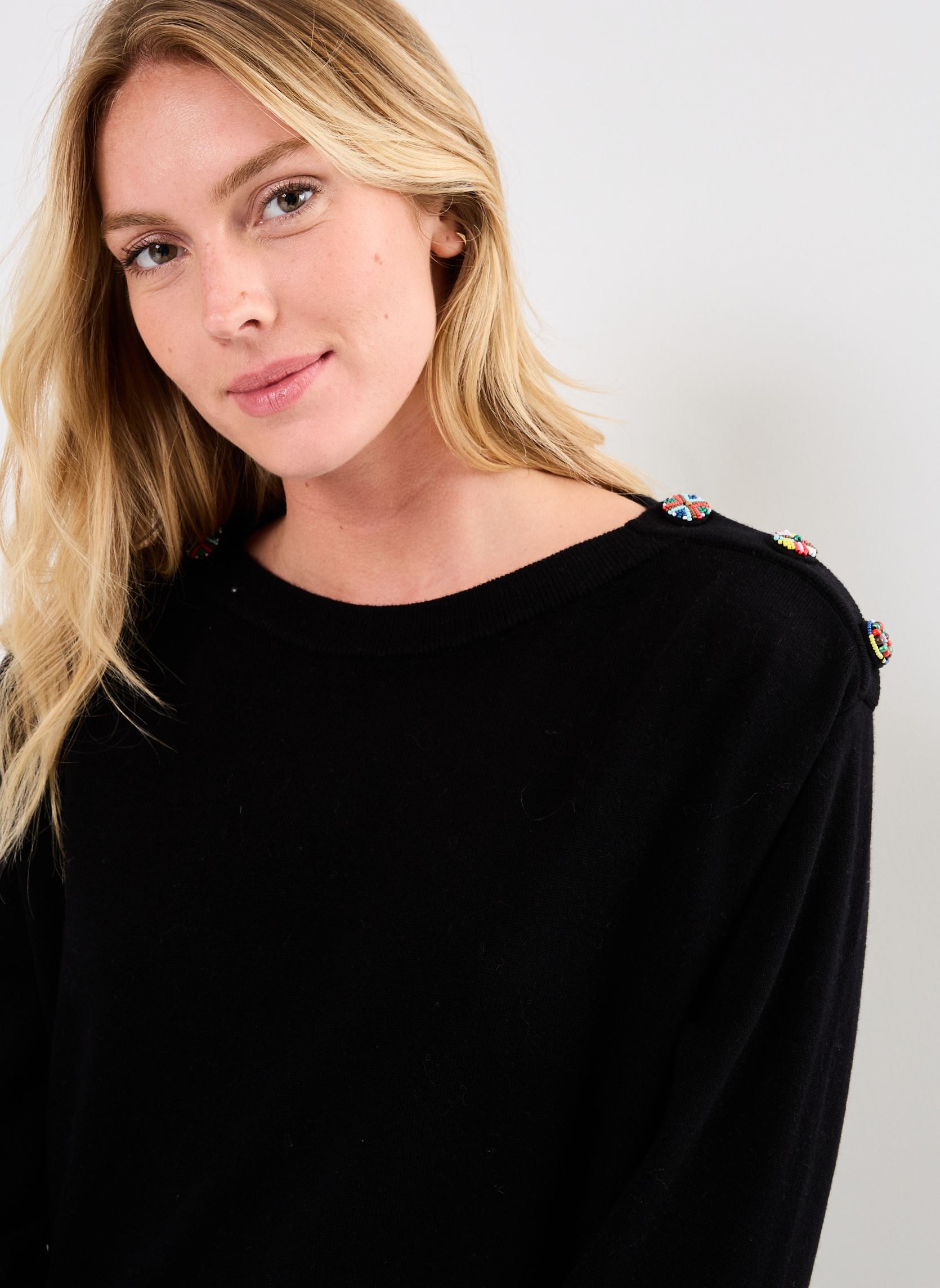 Pullover PULL BOUTONNE KATIE damen schwarz Stella Forest Pullover PULL BOUTONNE KATIE damen schwarz NOIR