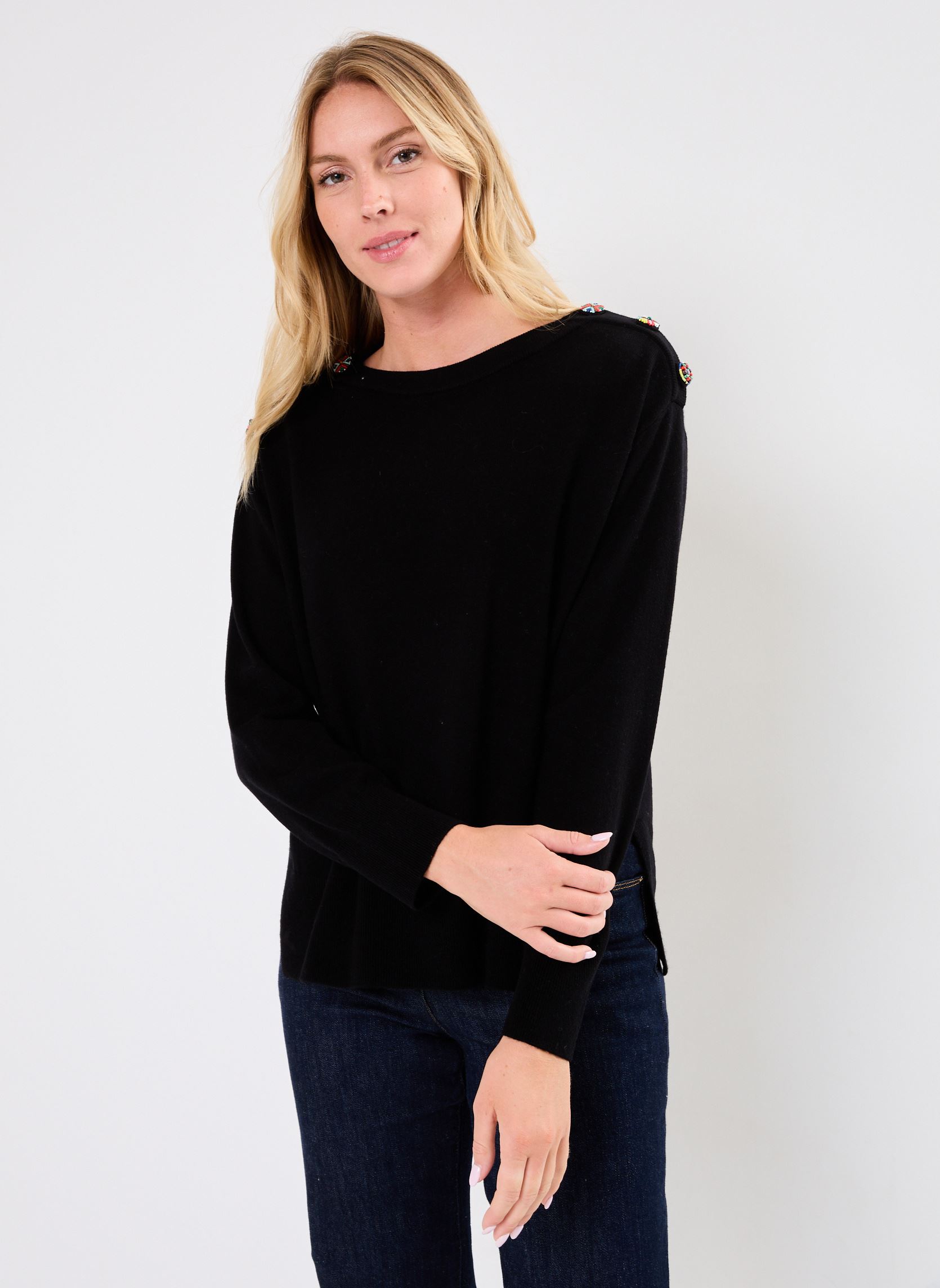 Pullover PULL BOUTONNE KATIE damen schwarz Stella Forest Pullover PULL BOUTONNE KATIE damen schwarz NOIR