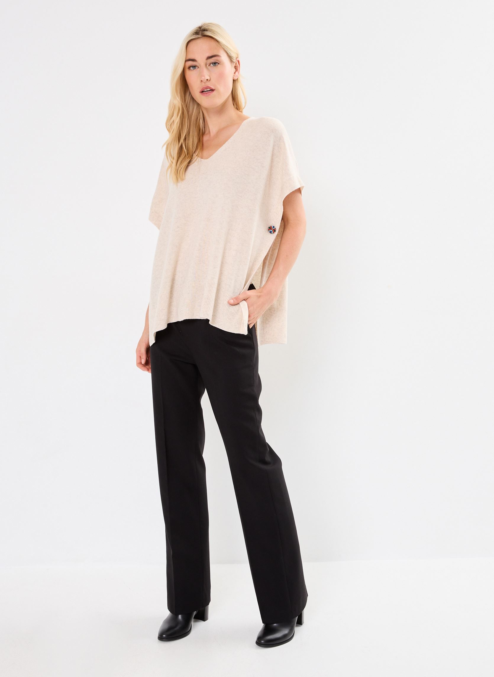 Pullover PONCHO KATIE damen beige Stella Forest Pullover PONCHO KATIE damen beige Cappuccino