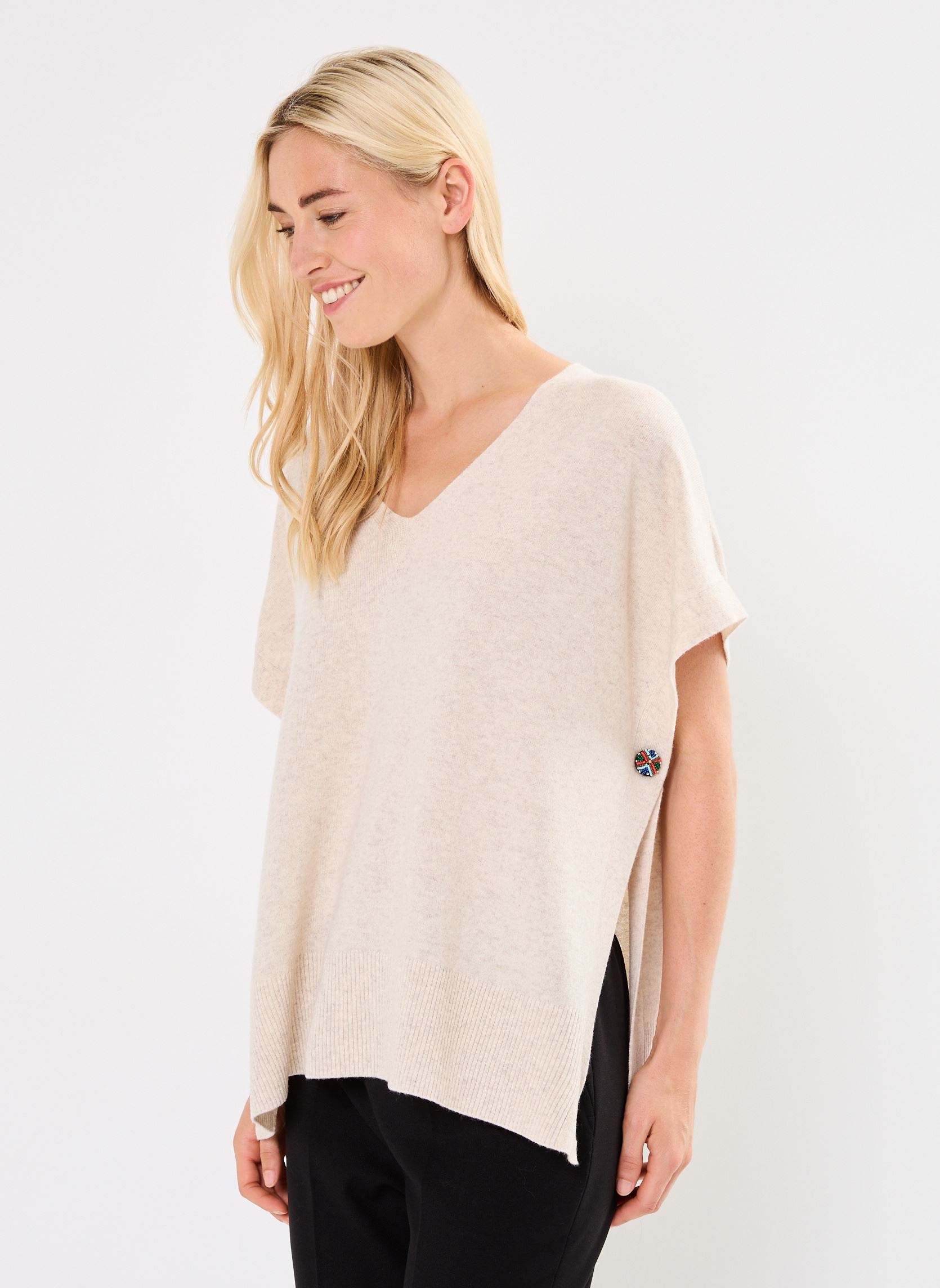Pullover PONCHO KATIE damen beige Stella Forest Pullover PONCHO KATIE damen beige Cappuccino