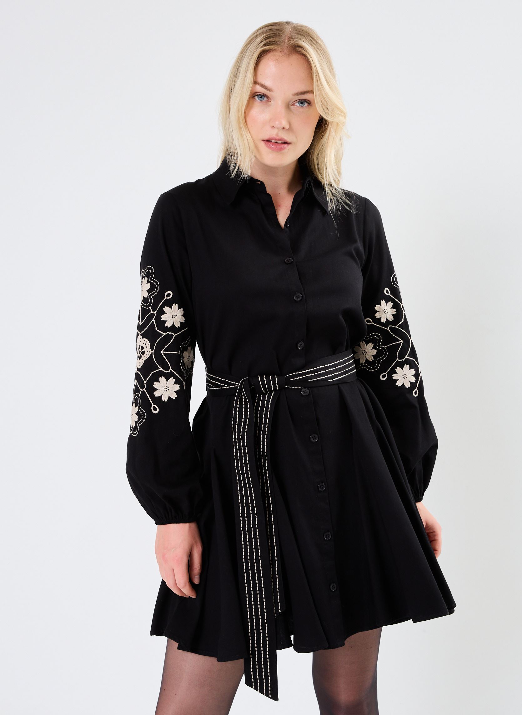 Robes ROBE COURTE CALLIOPEE femme noir Stella Forest Robes ROBE COURTE CALLIOPEE femme noir NOIR