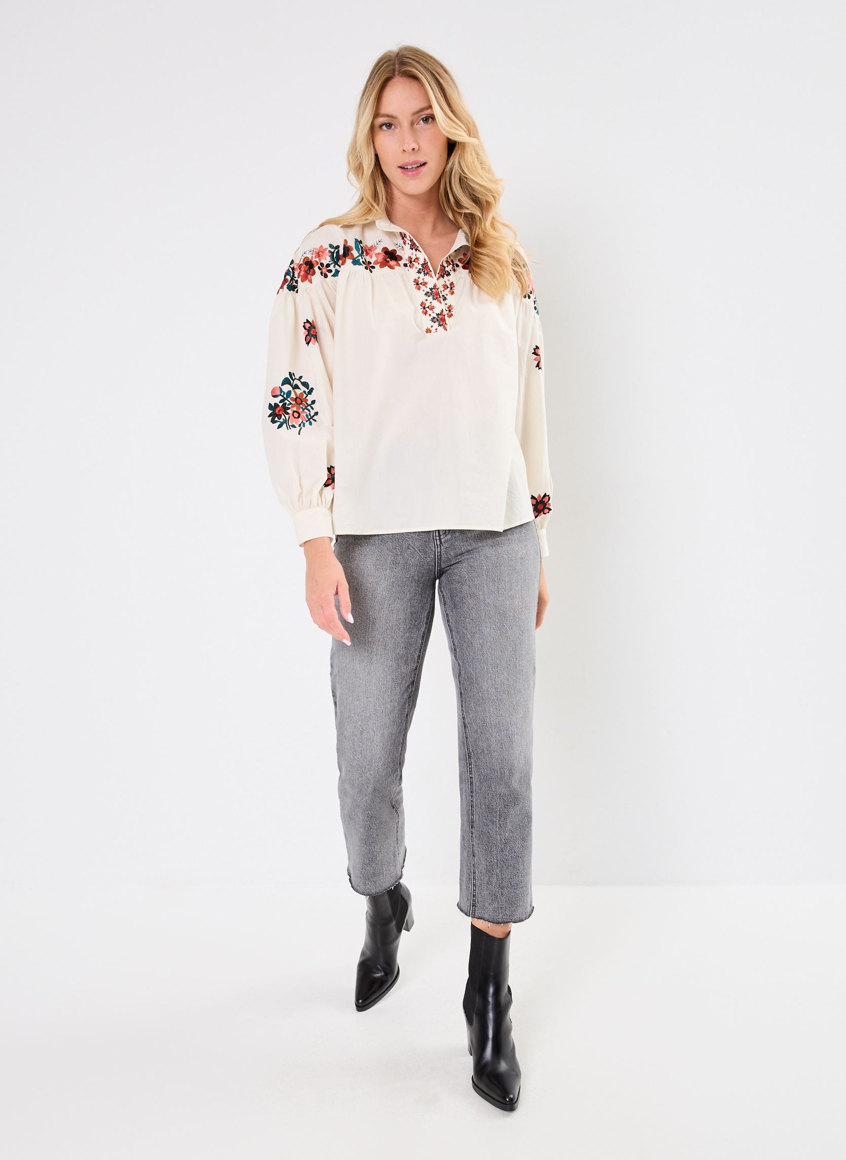 Blouses manches longues TUNIQUE AMPLE SERENA femme blanc Stella Forest Blouses manches longues TUNIQUE AMPLE SERENA femme blanc ECRU