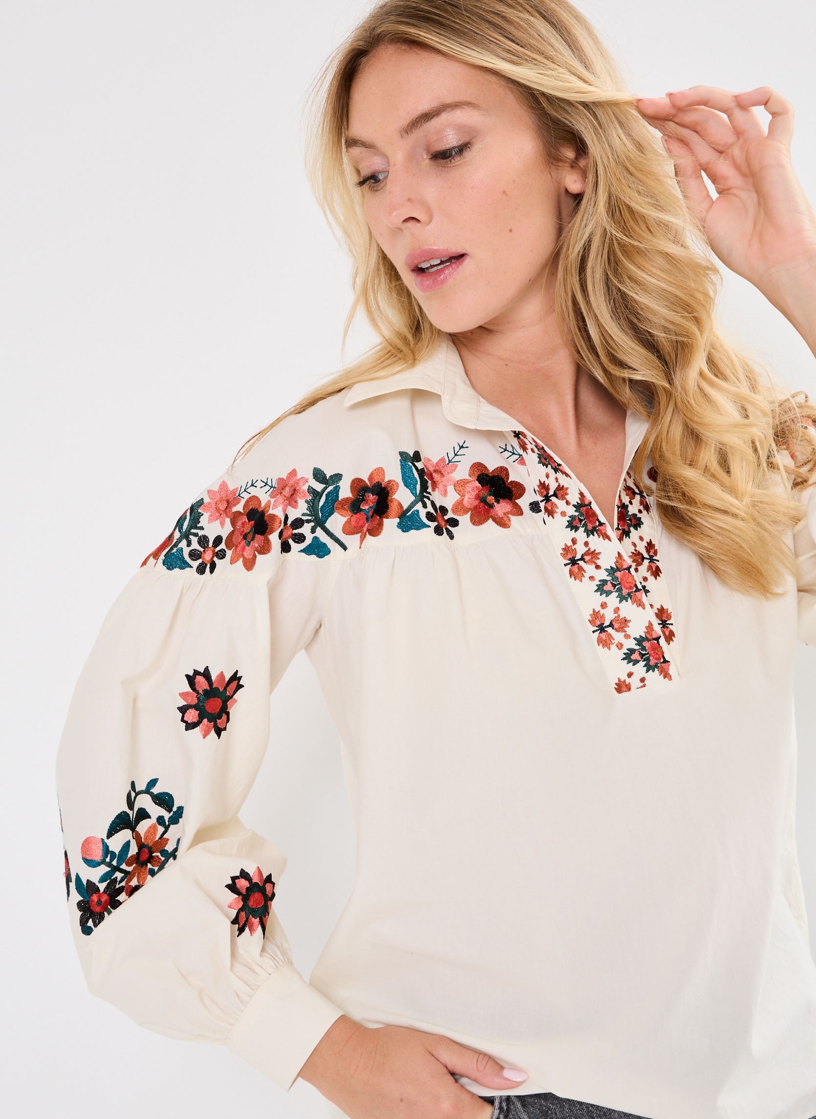 Blouses manches longues TUNIQUE AMPLE SERENA femme blanc Stella Forest Blouses manches longues TUNIQUE AMPLE SERENA femme blanc ECRU