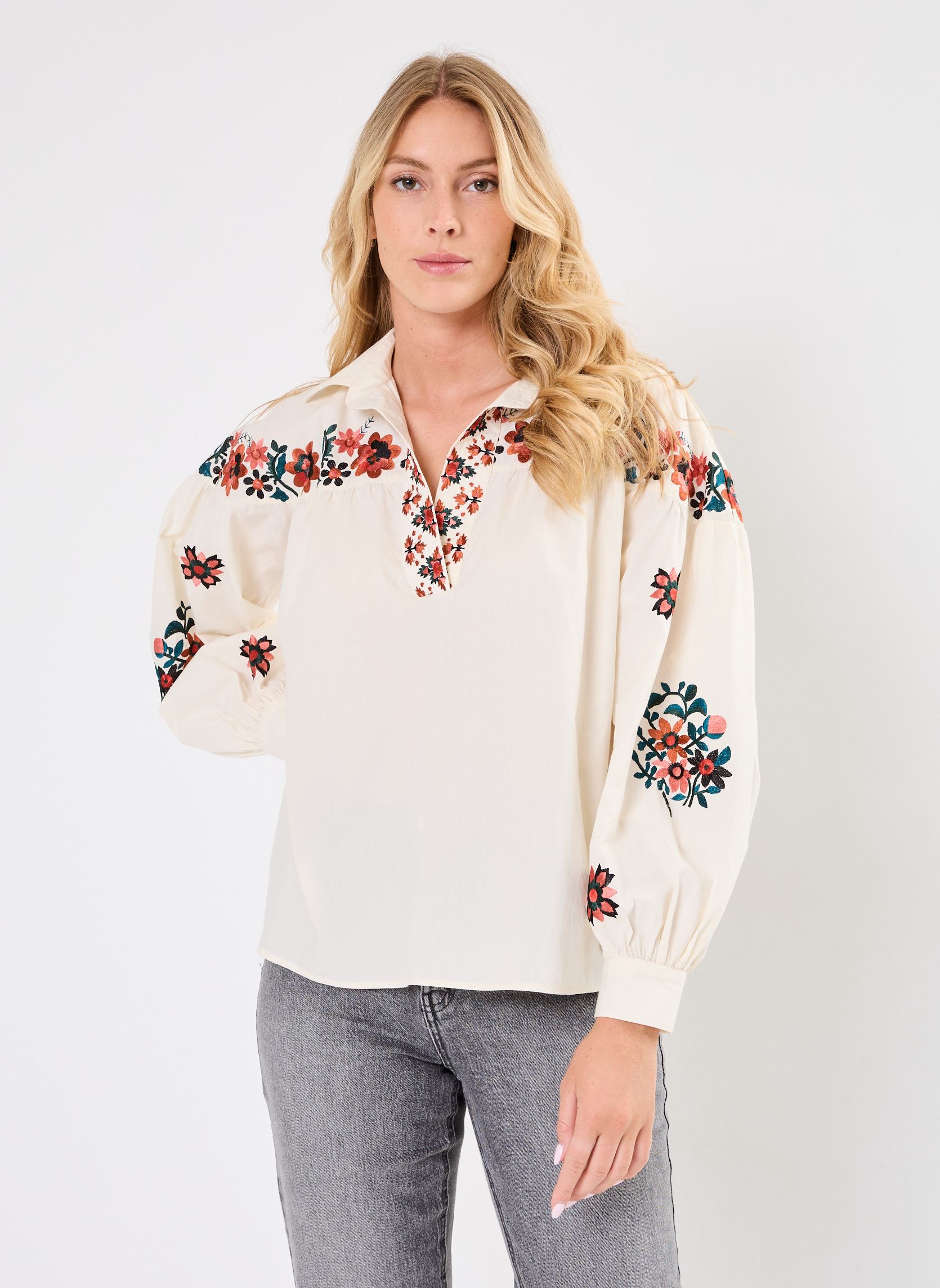 Blouses manches longues TUNIQUE AMPLE SERENA femme blanc Stella Forest Blouses manches longues TUNIQUE AMPLE SERENA femme blanc ECRU