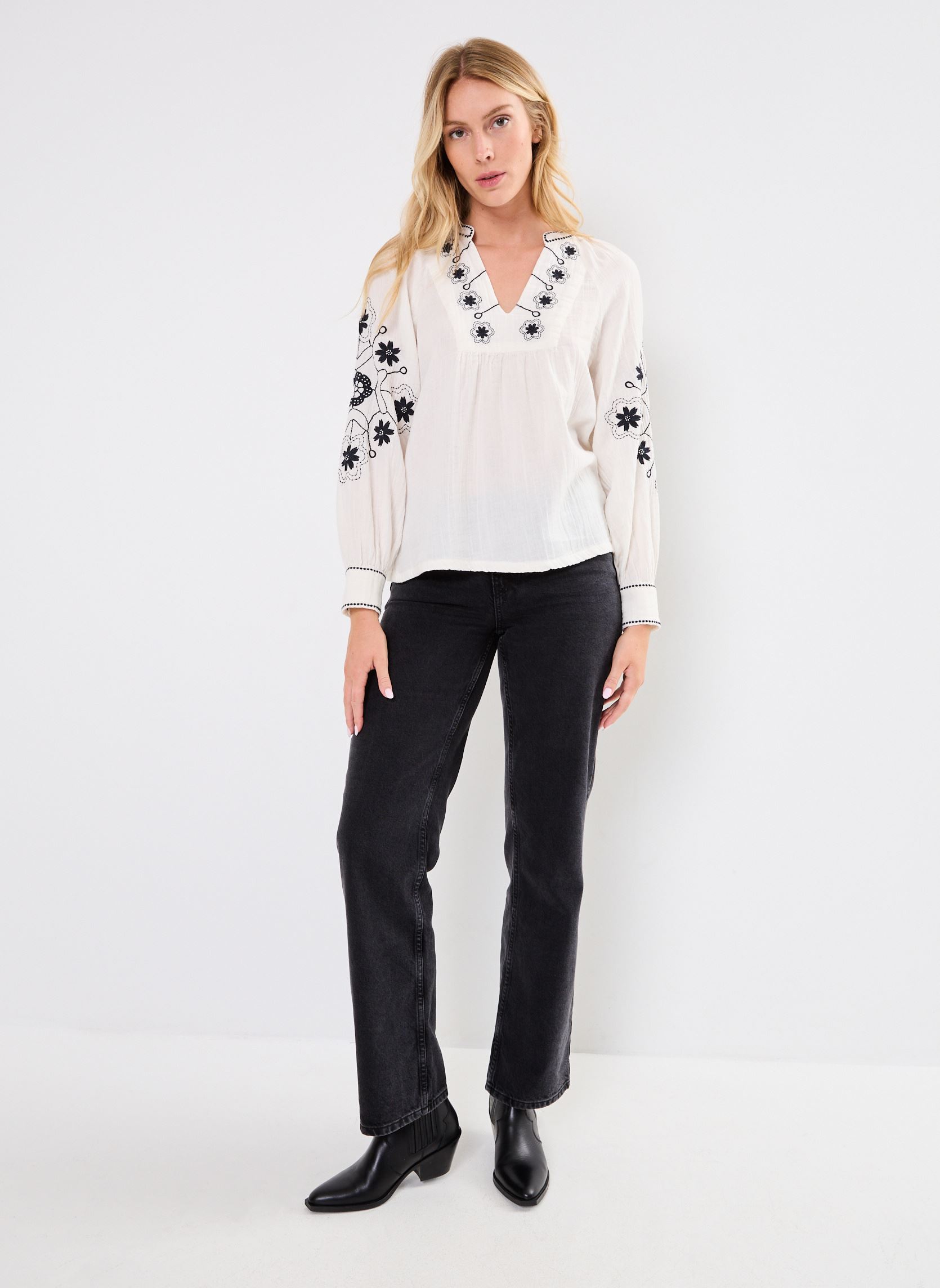 Langarm-Blusen TUNIQUE BRODEE CALLIOPEE damen weiß Stella Forest Langarm-Blusen TUNIQUE BRODEE CALLIOPEE damen weiß ECRU