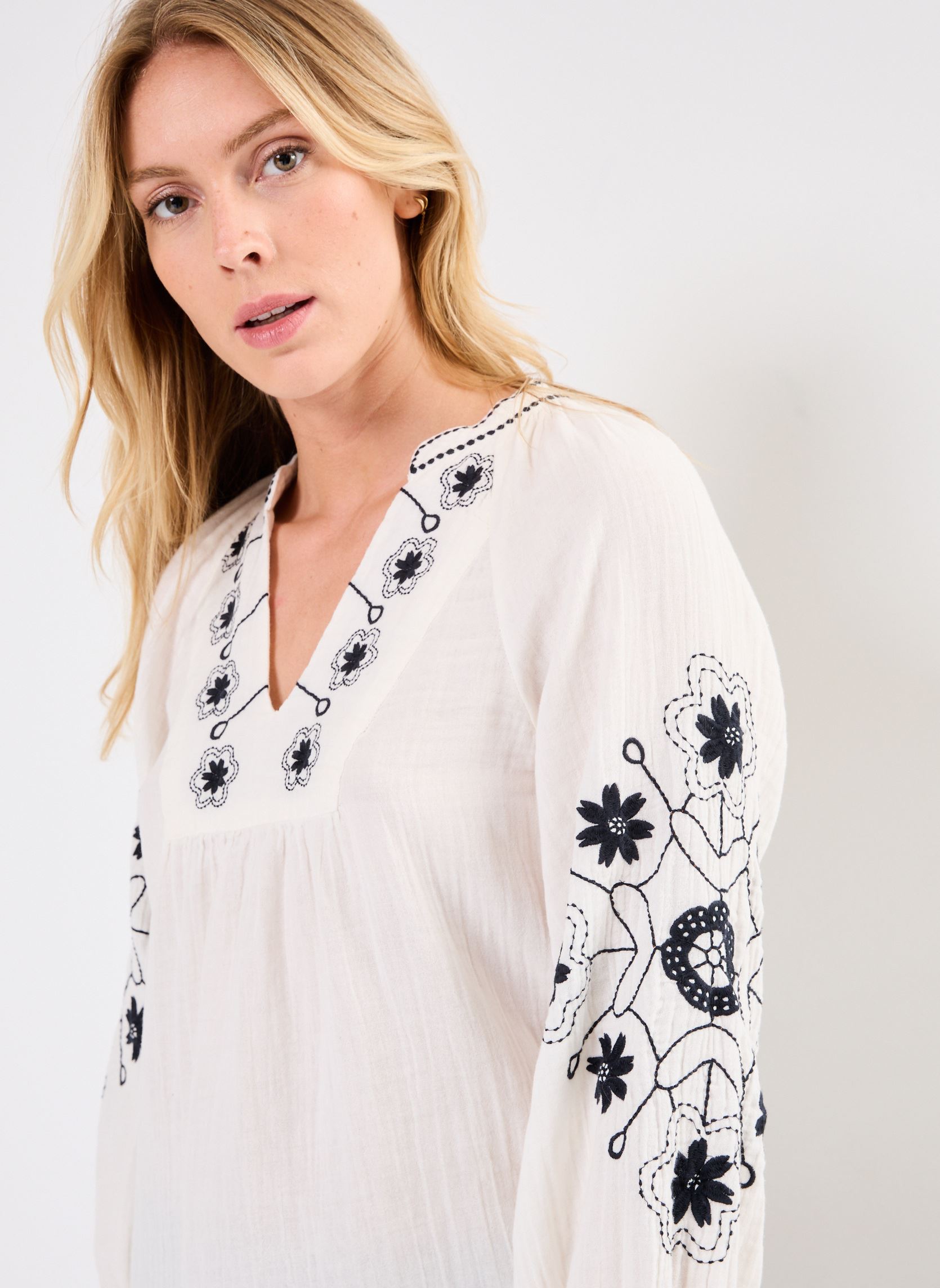 Langarm-Blusen TUNIQUE BRODEE CALLIOPEE damen weiß Stella Forest Langarm-Blusen TUNIQUE BRODEE CALLIOPEE damen weiß ECRU