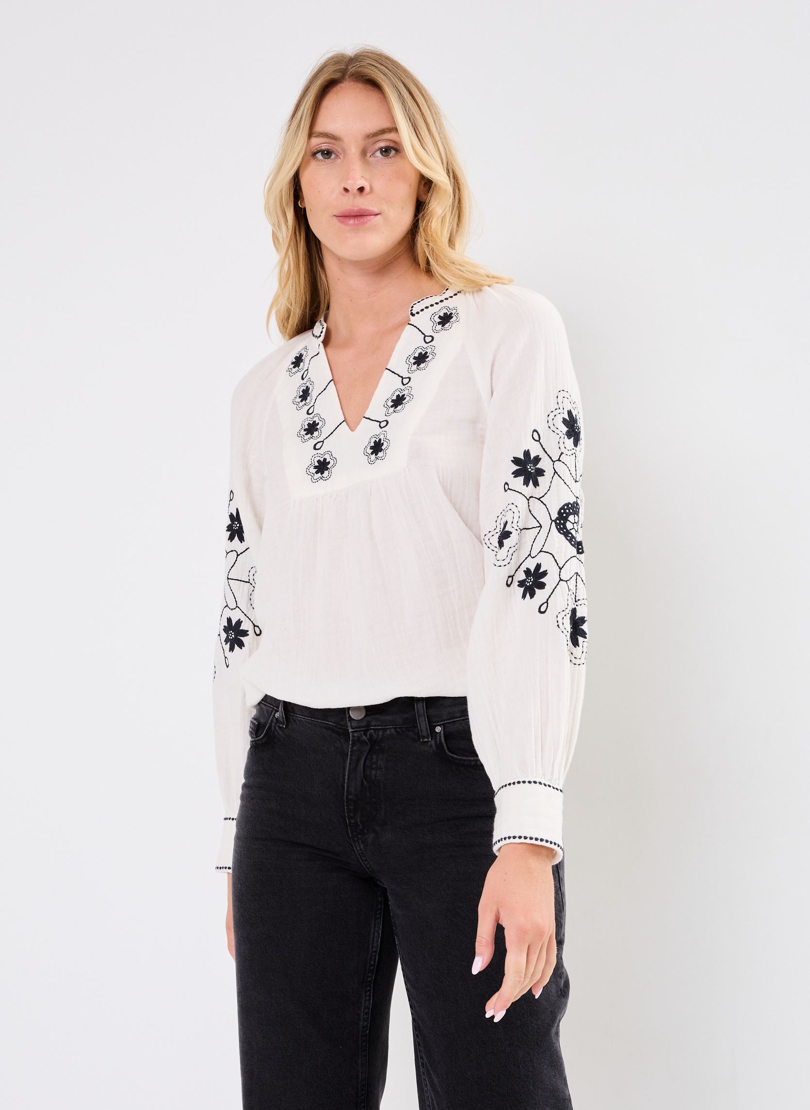 Langarm-Blusen TUNIQUE BRODEE CALLIOPEE damen weiß Stella Forest Langarm-Blusen TUNIQUE BRODEE CALLIOPEE damen weiß ECRU