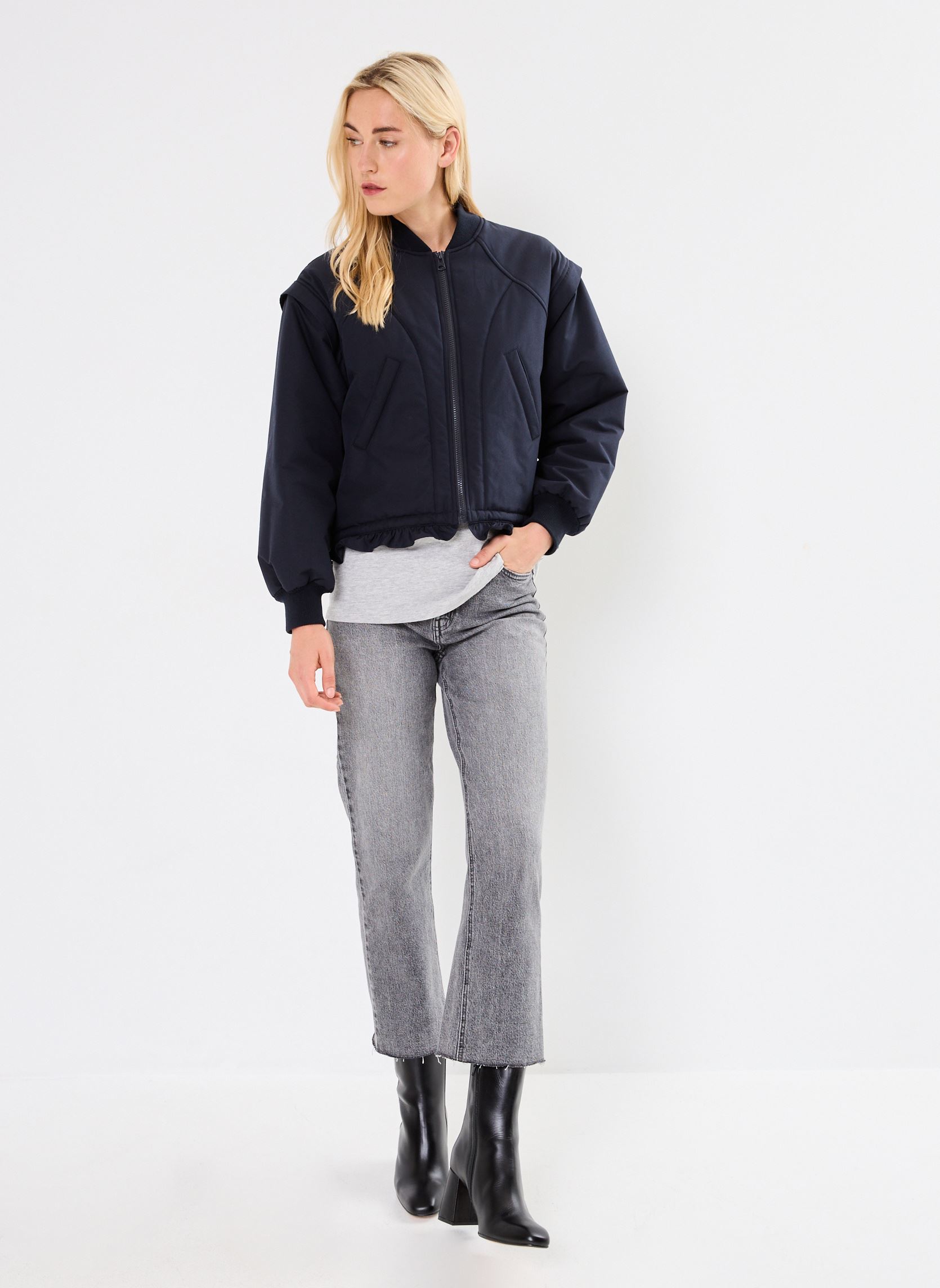 Vestes BOMBER COURT CALIE femme bleu Stella Forest Vestes BOMBER COURT CALIE femme bleu BLEU